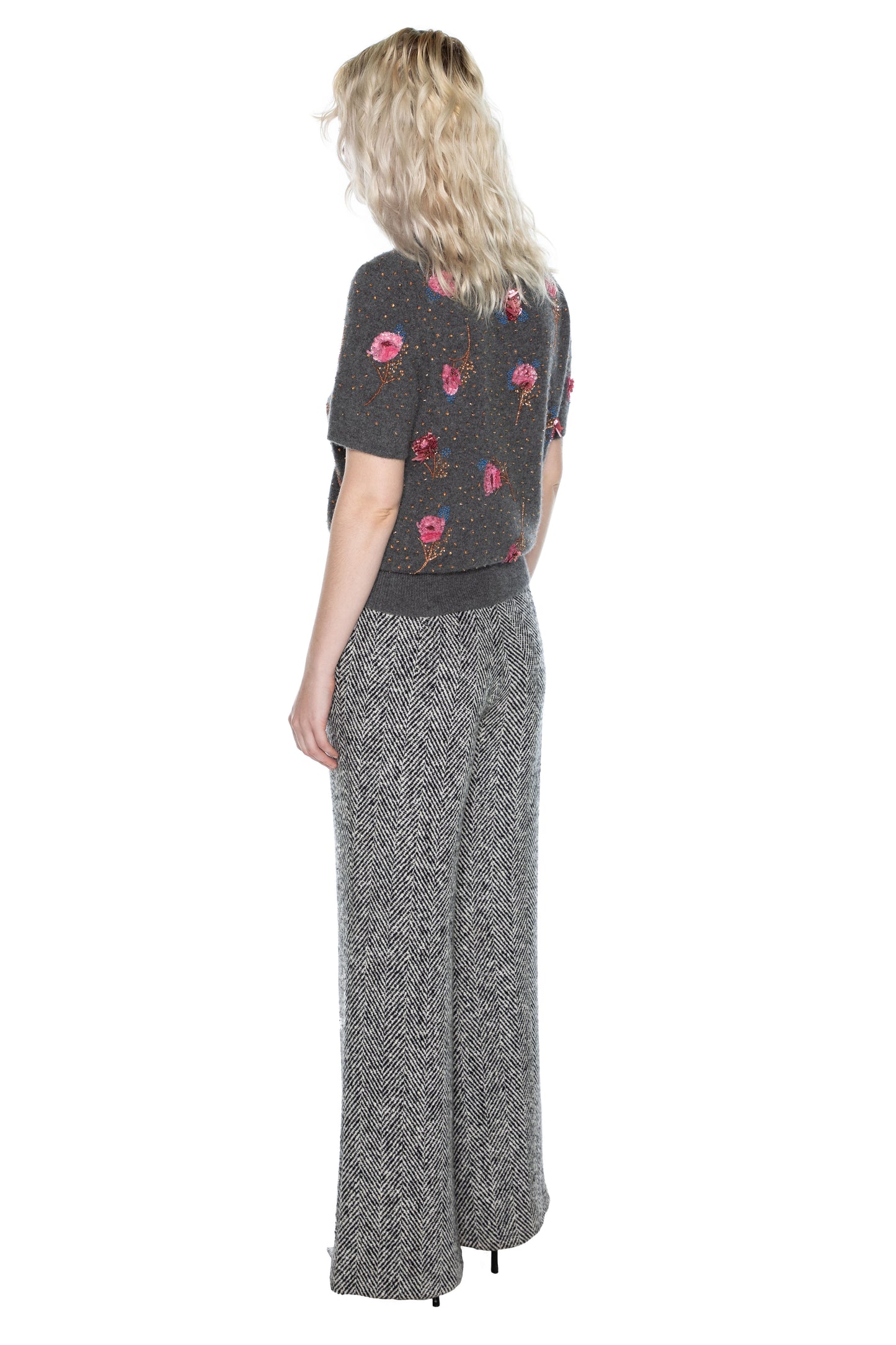 'HERRINGBONE' NEW WIDE LEG PANTS - - Libertine