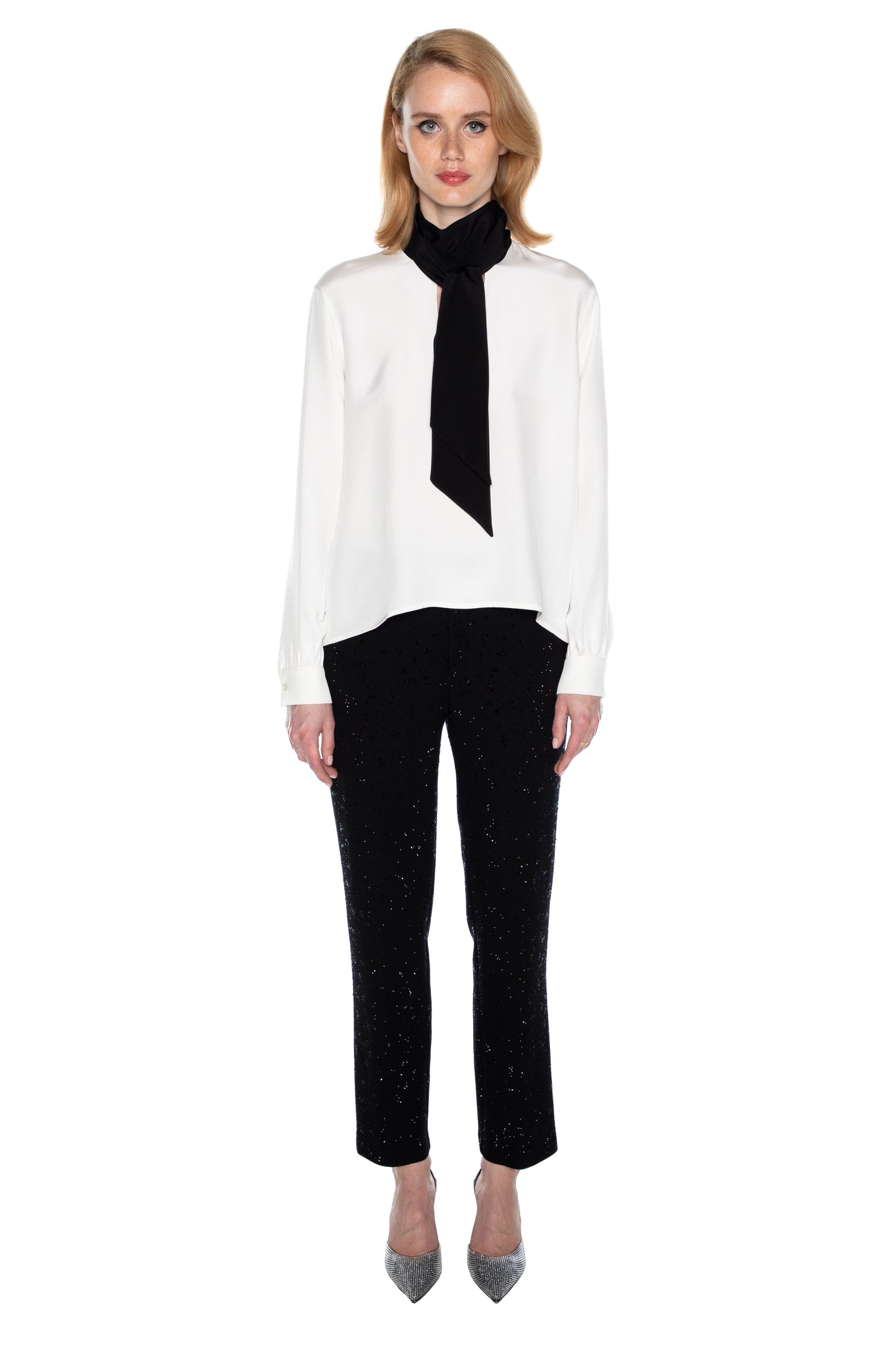 'LE SMOKING' SLIM KEITH TIE BLOUSE - - Libertine