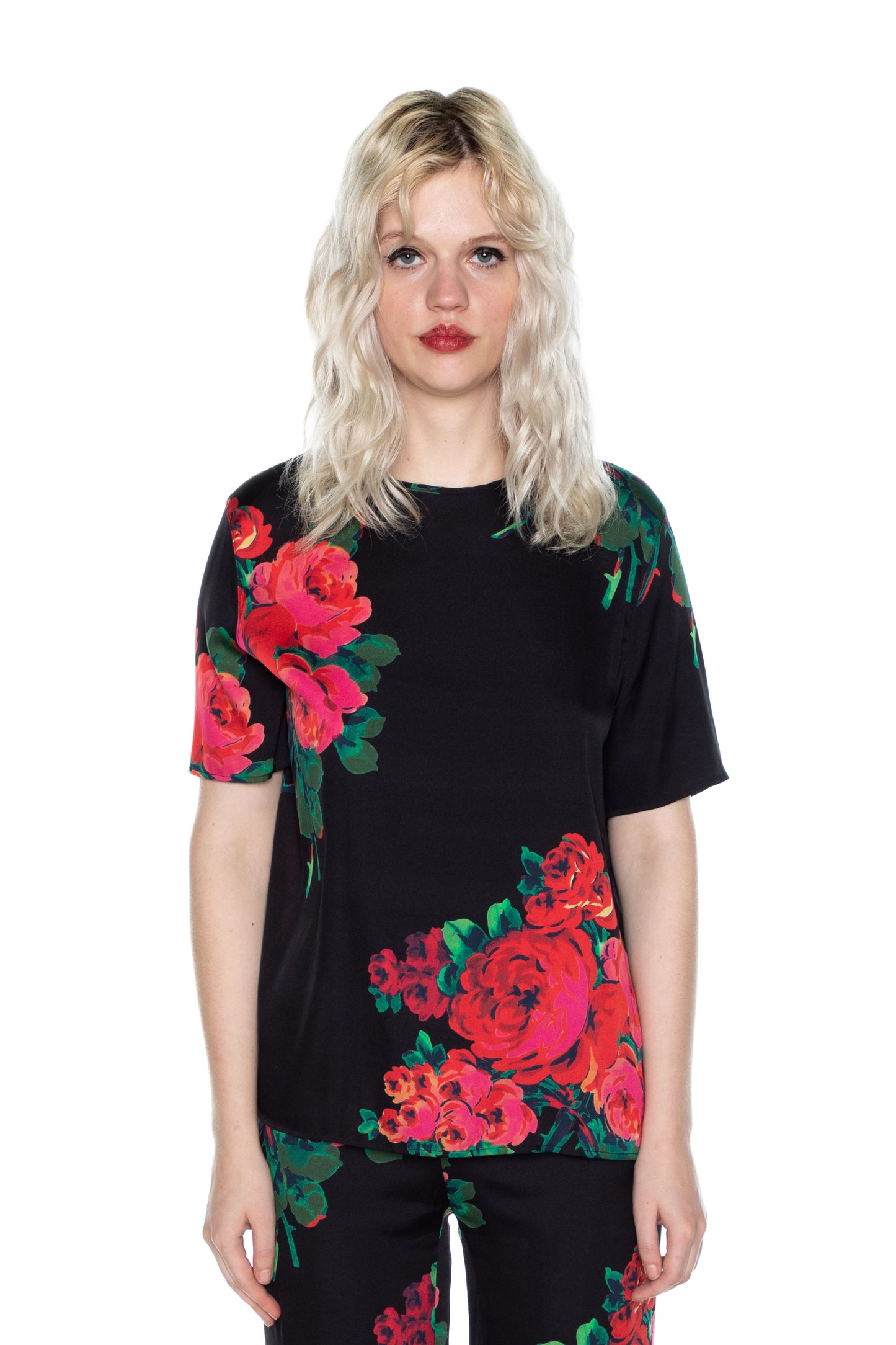 'SEVILLE ROSE' SHORT SLEEVE BLOUSE - - Libertine