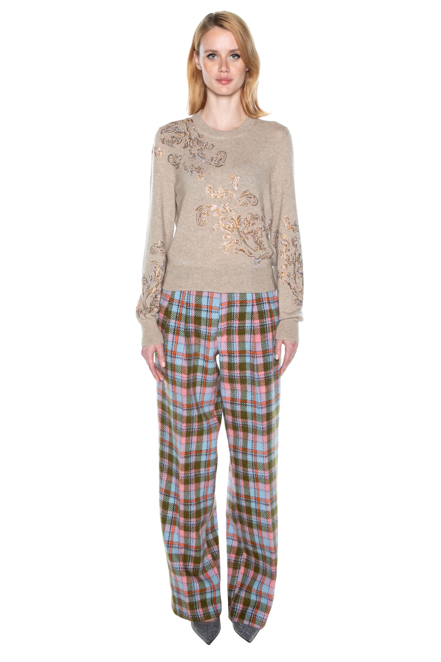 'SCOTTISH PAISLEY' SHRUNKEN PULLOVER SWEATER - - Libertine