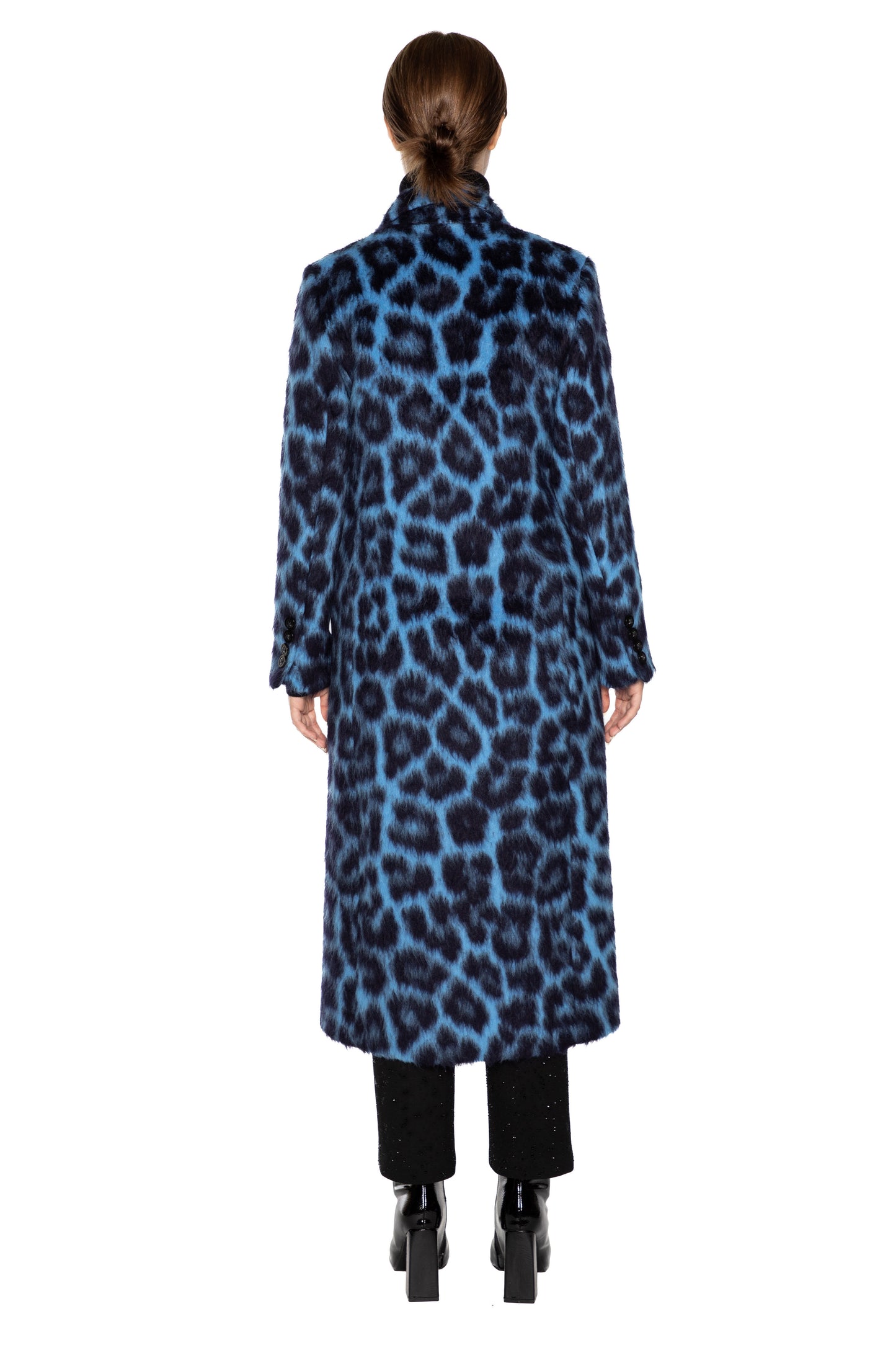 'LONDON LEOPARDO' MIDI LENGTH DOUBLE BREASTED COAT - - Libertine