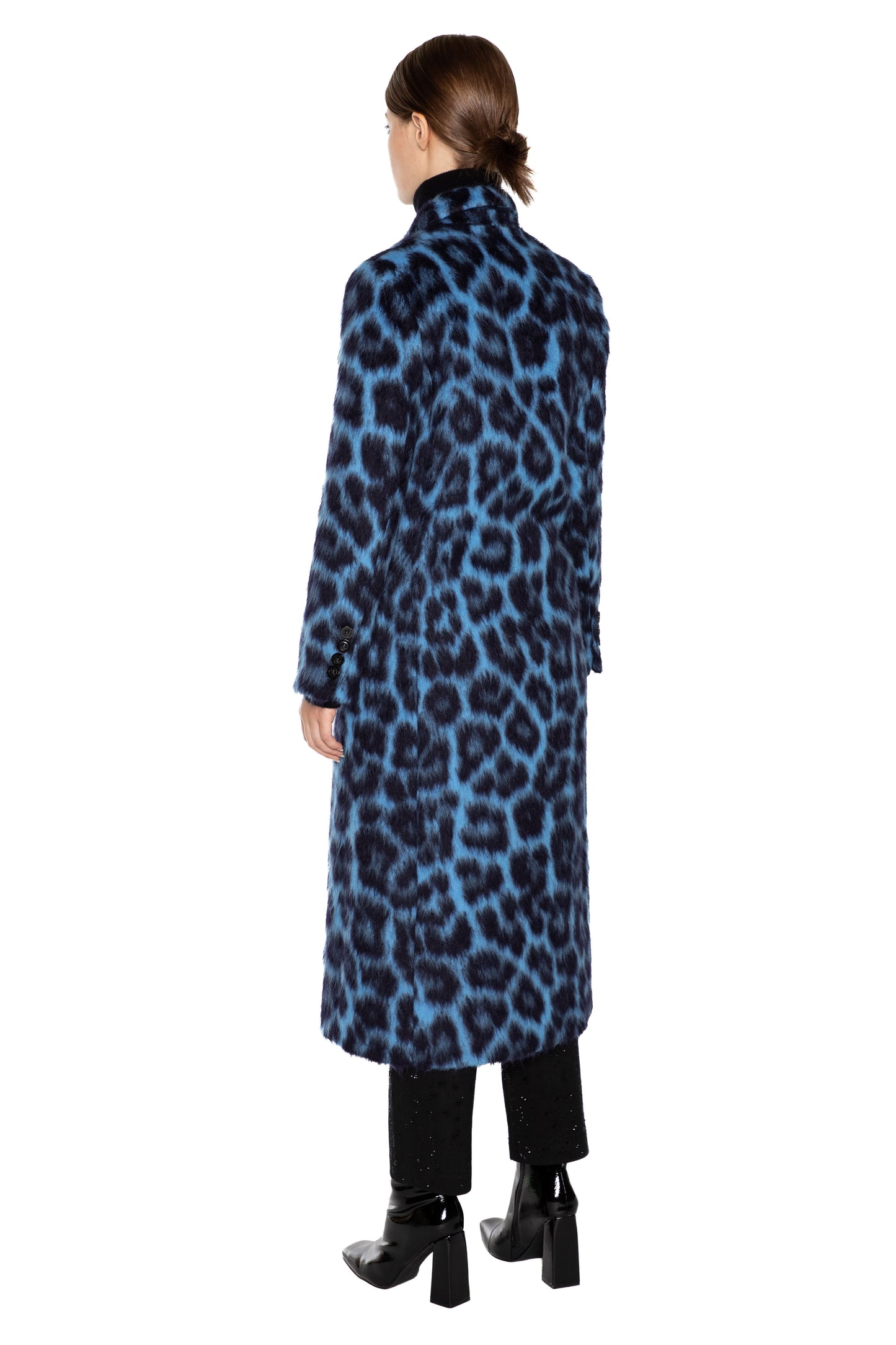 'LONDON LEOPARDO' MIDI LENGTH DOUBLE BREASTED COAT - - Libertine