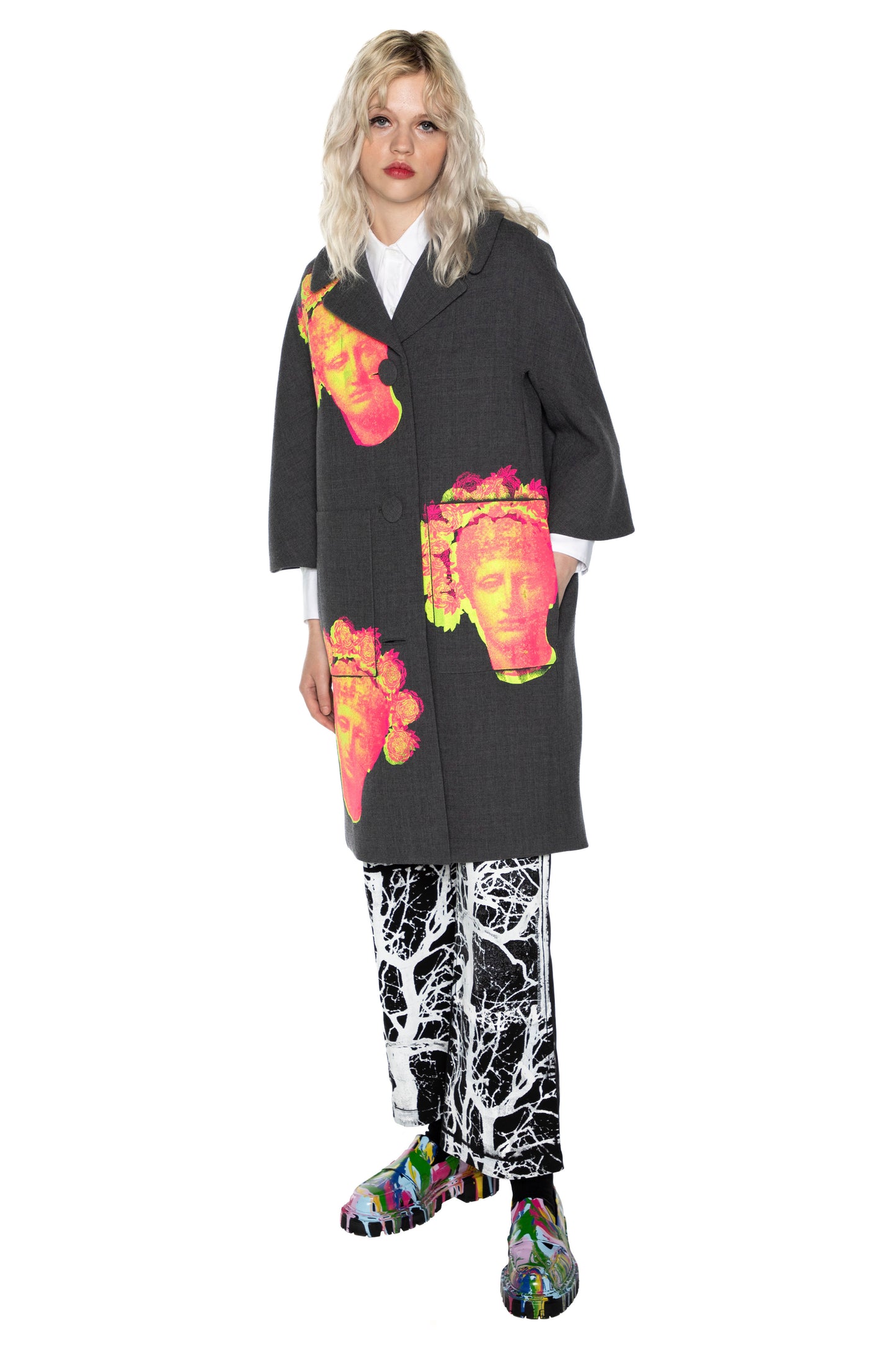 'FLOWER CROWN' PATCH POCKET COAT - - Libertine