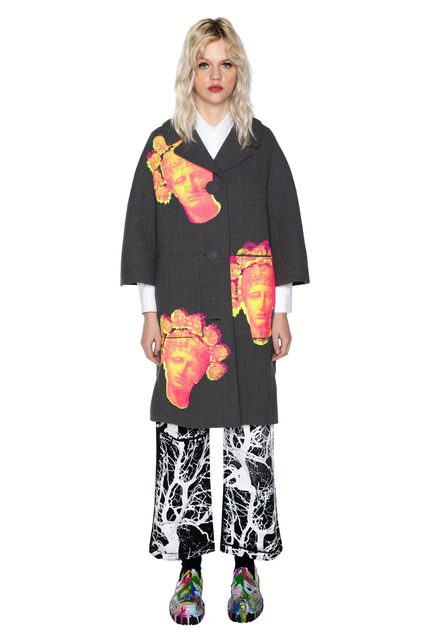 'FLOWER CROWN' PATCH POCKET COAT - - Libertine