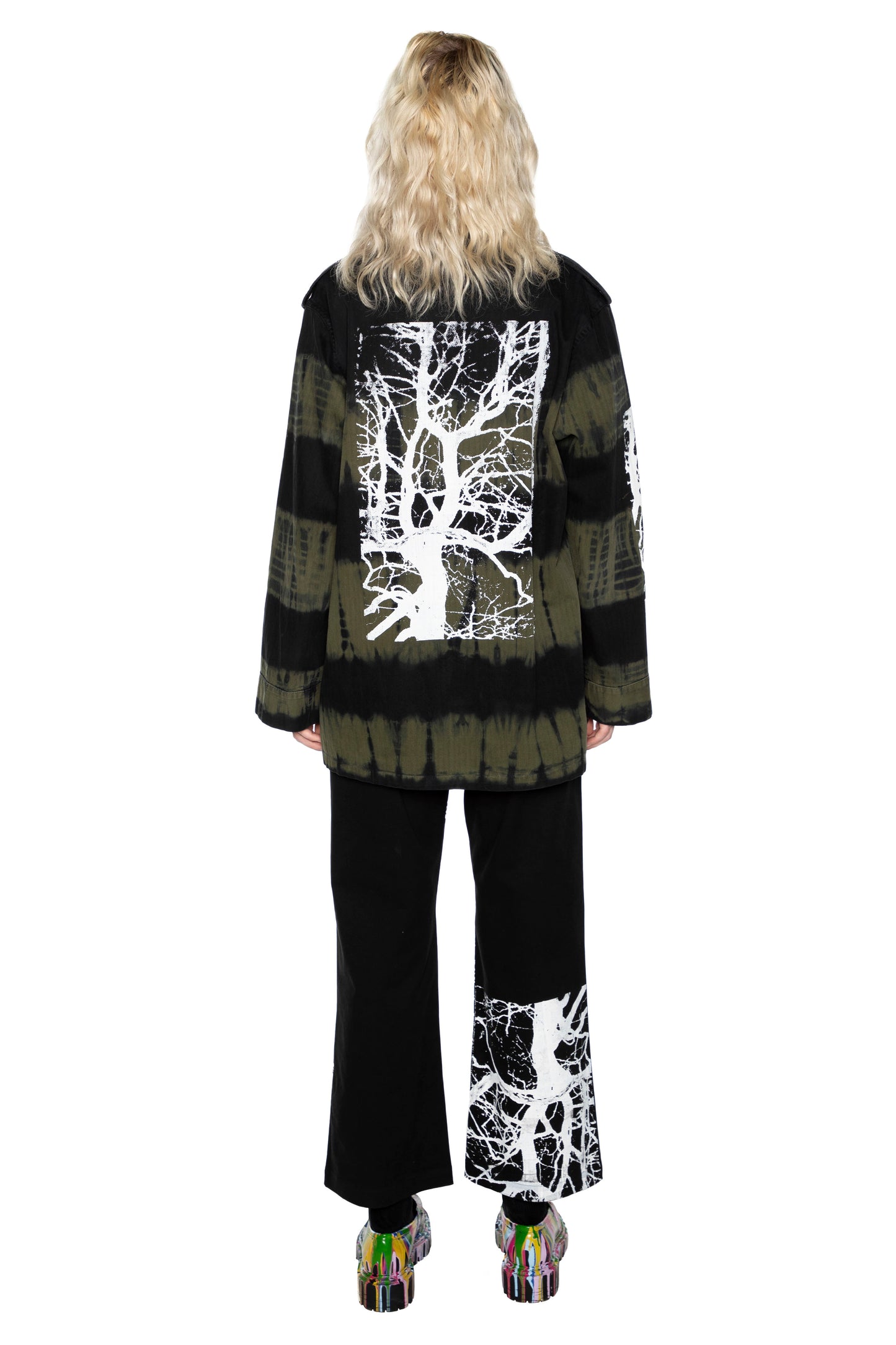 'MIDNIGHT FOREST' TIE DYE VINTAGE FRENCH MILITARY JACKET - - Libertine