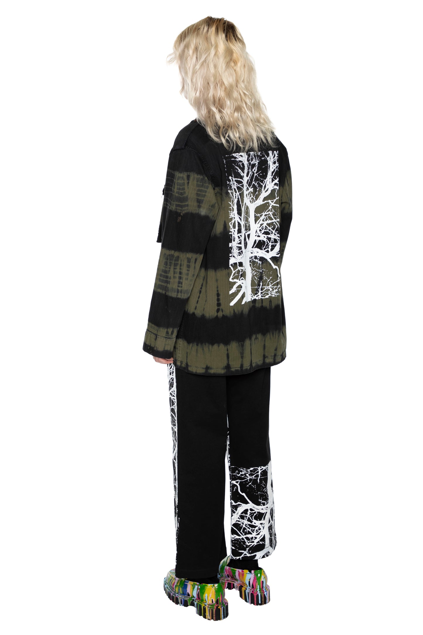 'MIDNIGHT FOREST' TIE DYE VINTAGE FRENCH MILITARY JACKET - - Libertine