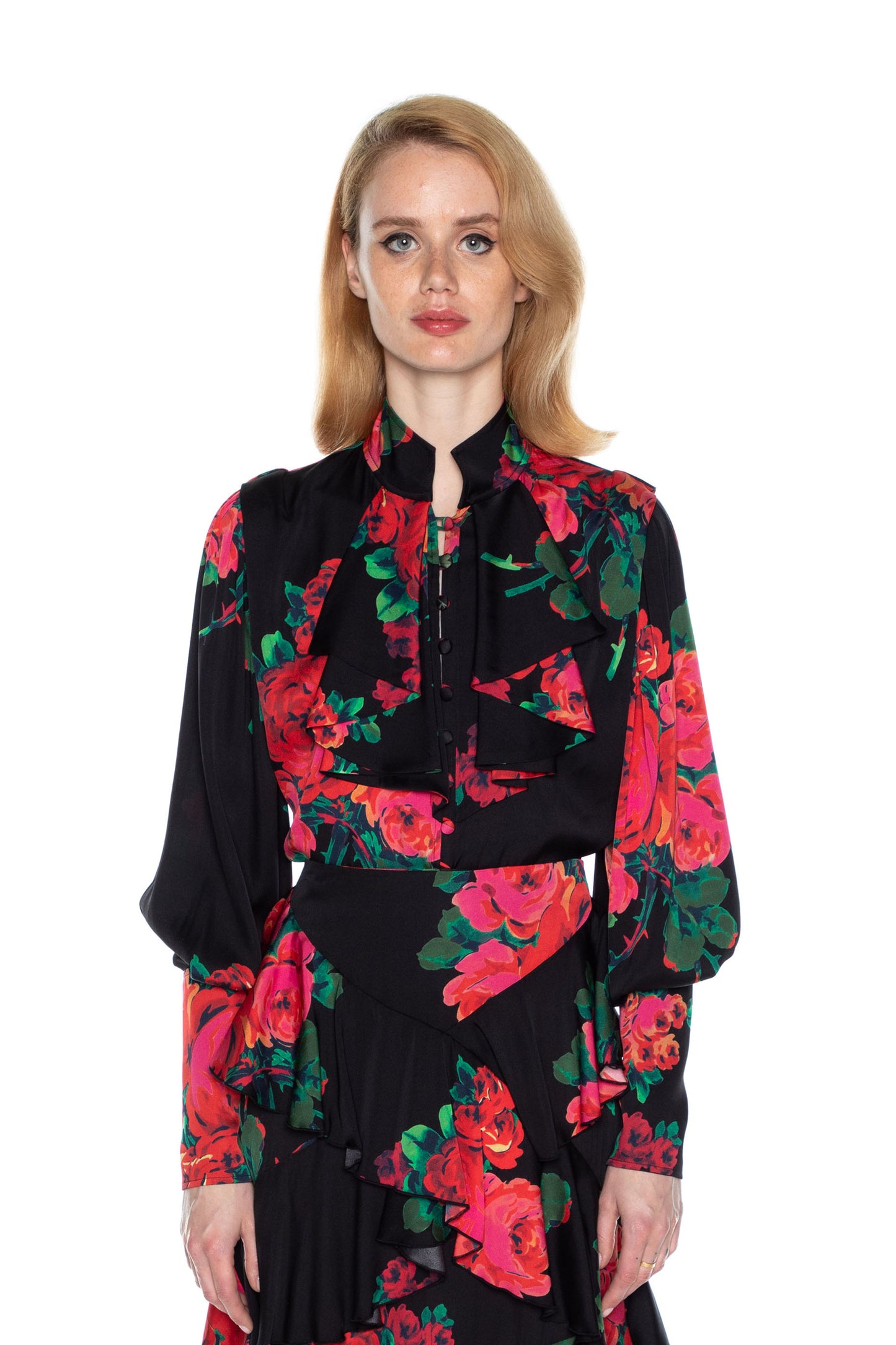 'SEVILLE ROSE' BISHOP SLEEVE BLOUSE - - Libertine