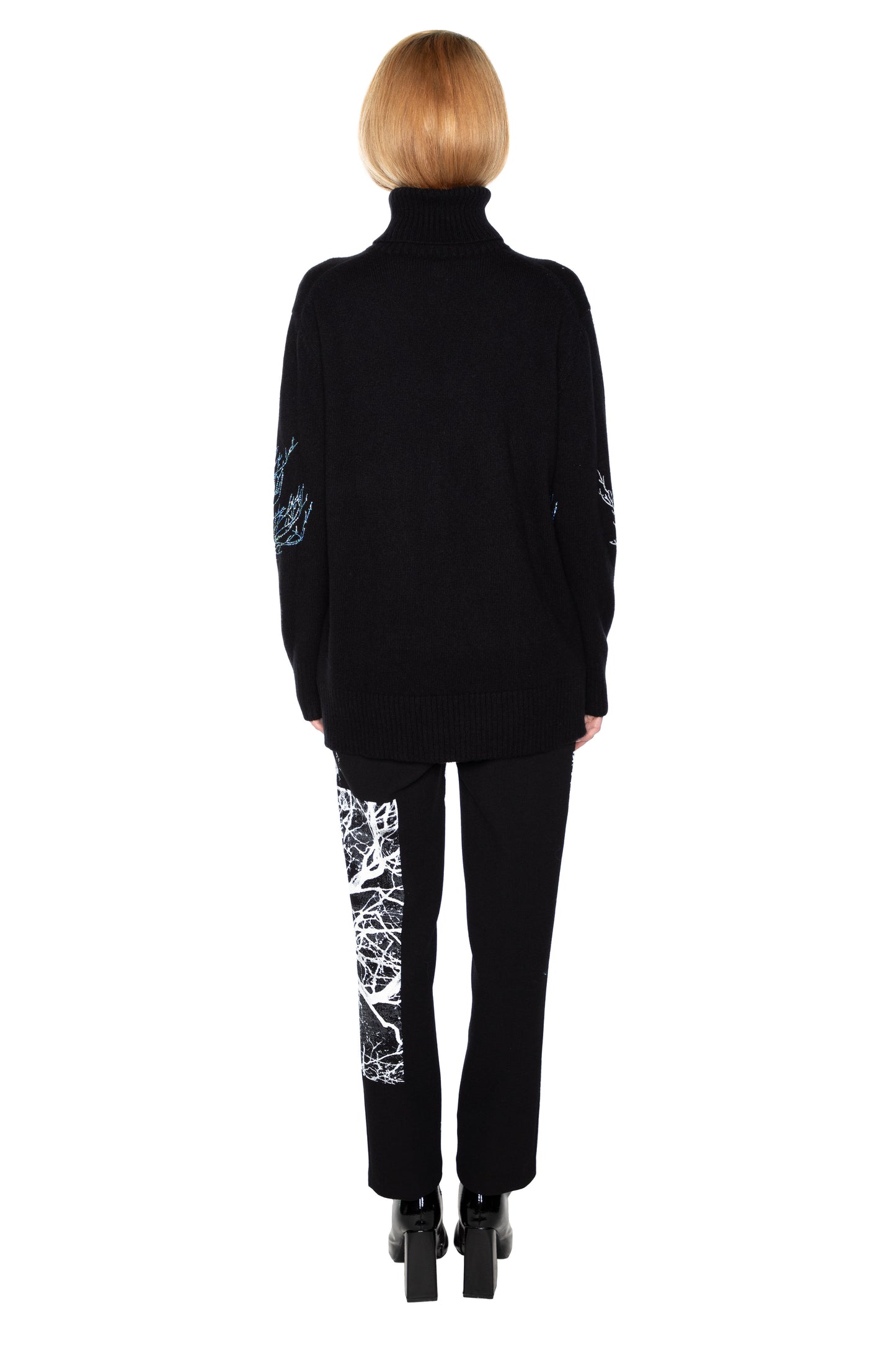 'CRYSTAL FOREST' CASHMERE TURTLENECK SWEATER - - Libertine