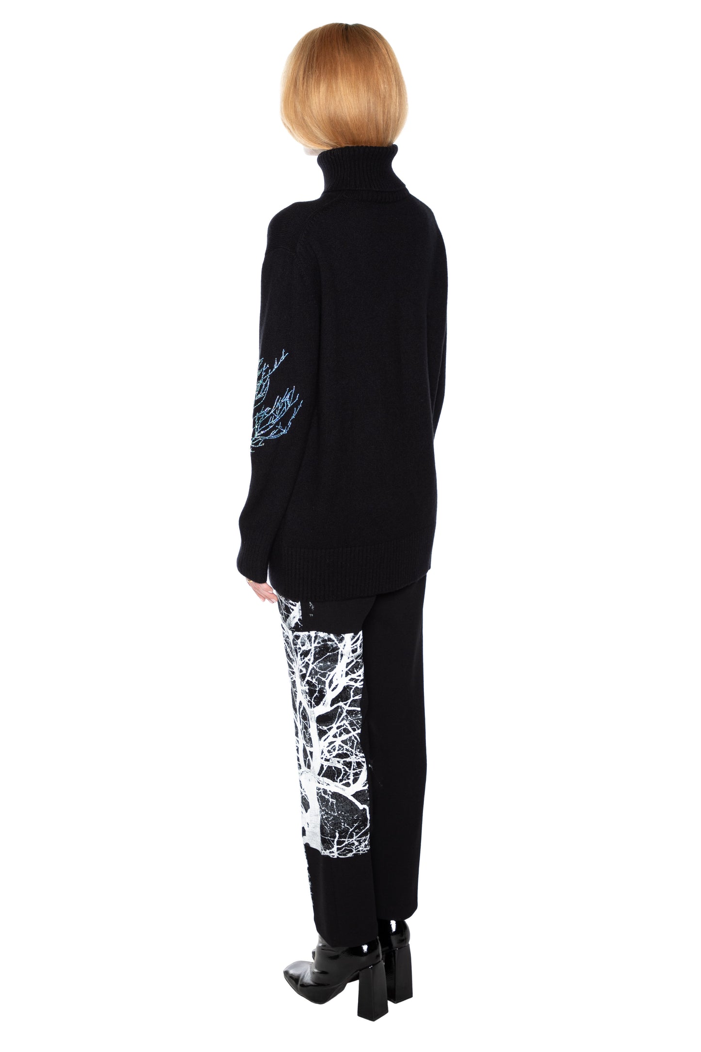 'CRYSTAL FOREST' CASHMERE TURTLENECK SWEATER - - Libertine