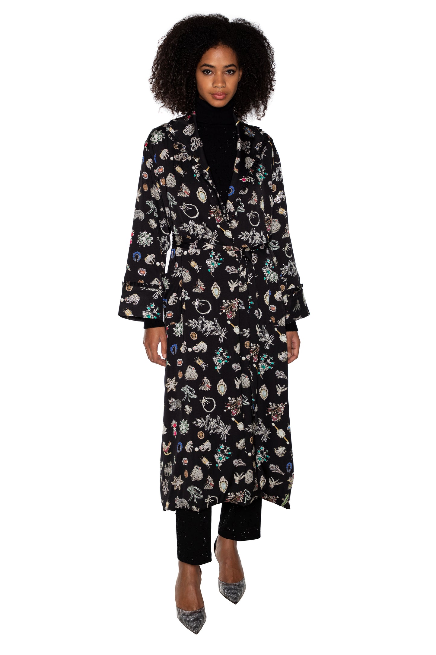 'BLACK DIAMOND PINS' ROBE COAT - - Libertine