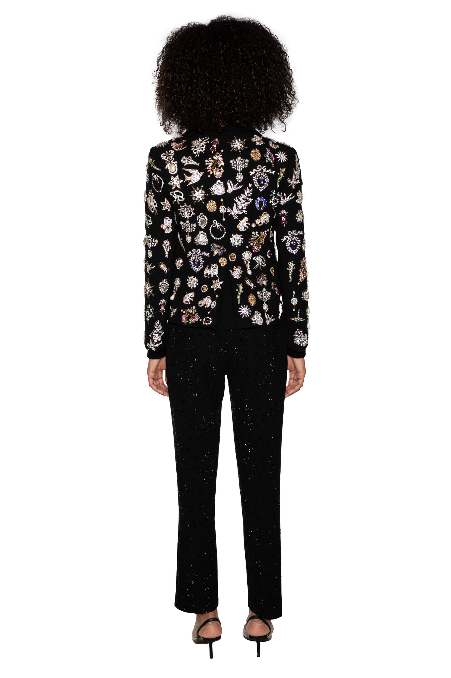 'EMBROIDERED BLACK DIAMOND PINS' L/S SHORT JACKET - - Libertine