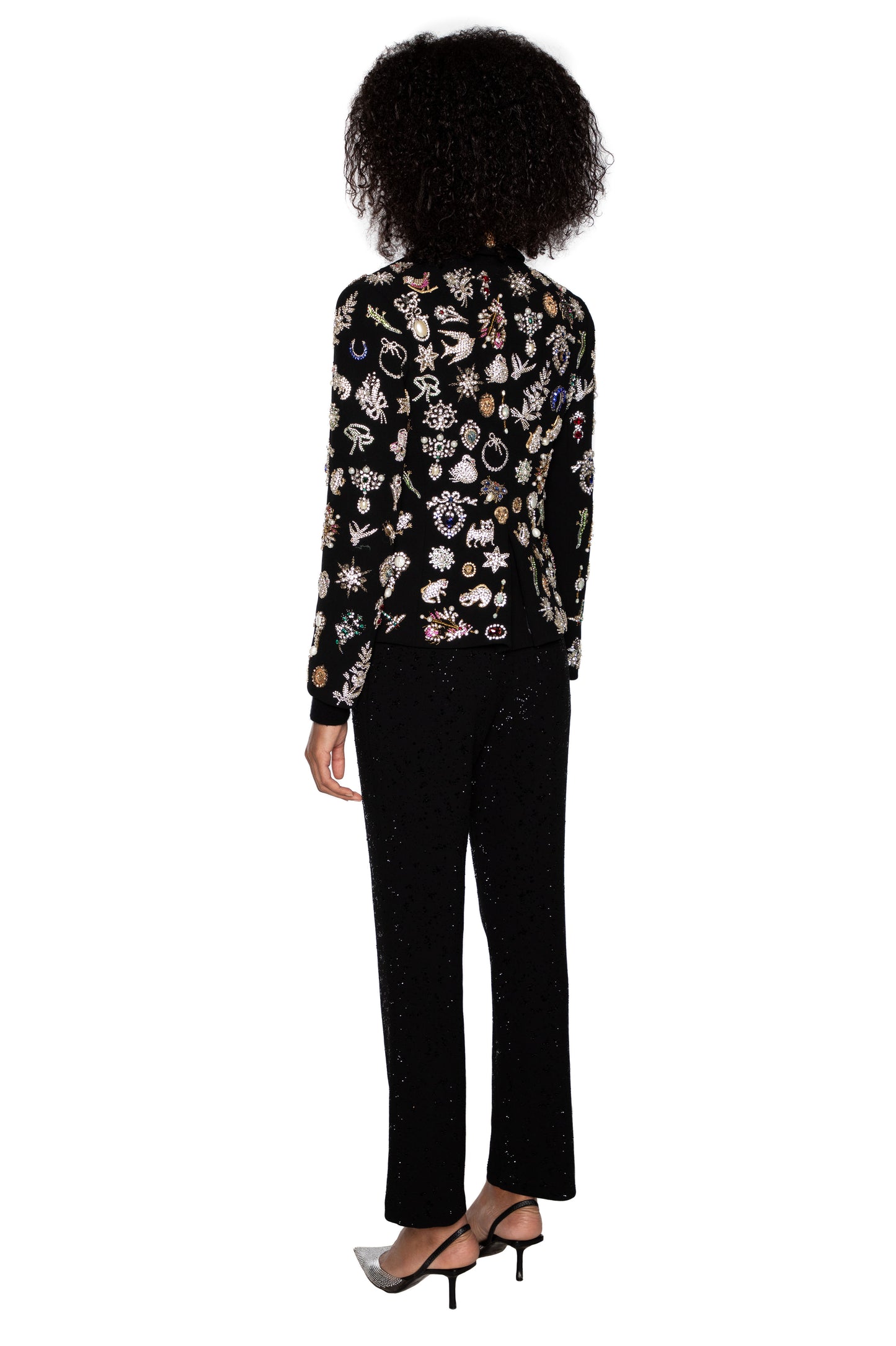 'EMBROIDERED BLACK DIAMOND PINS' L/S SHORT JACKET - - Libertine