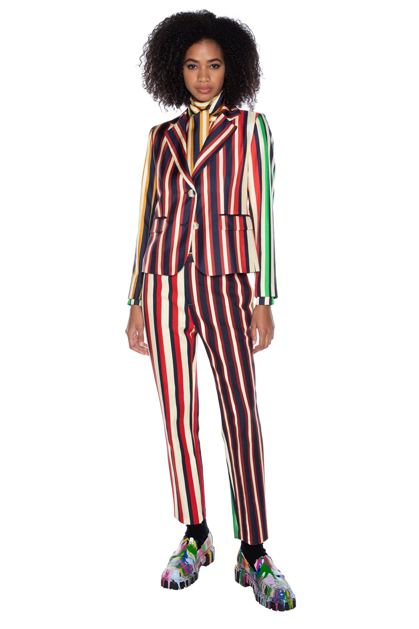 'ETON STRIPE' L/S SHORT BLAZER - - Libertine