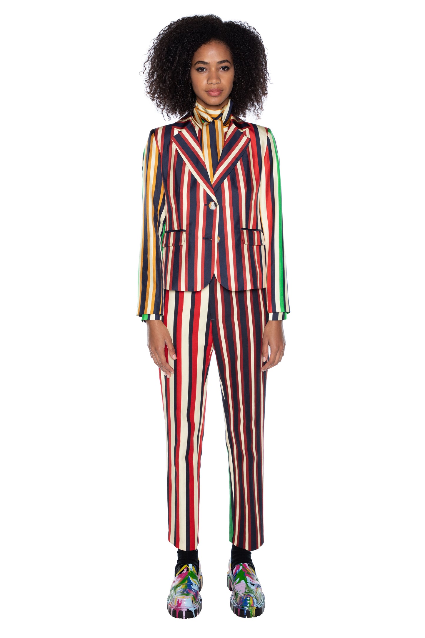 'ETON STRIPE' L/S SHORT BLAZER - - Libertine