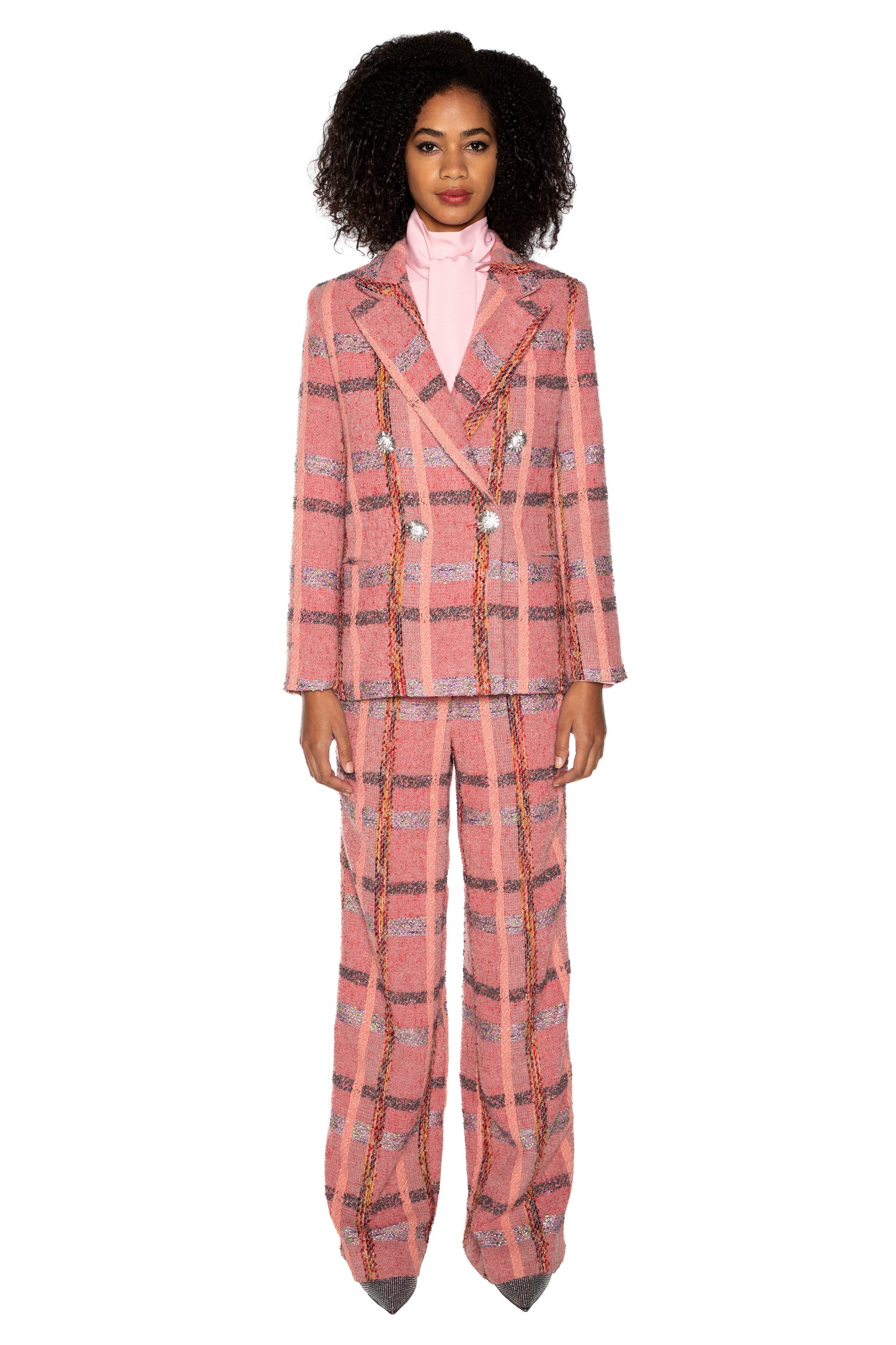 'PINK BOUCLE' NEW WIDE LEG PANTS - - Libertine