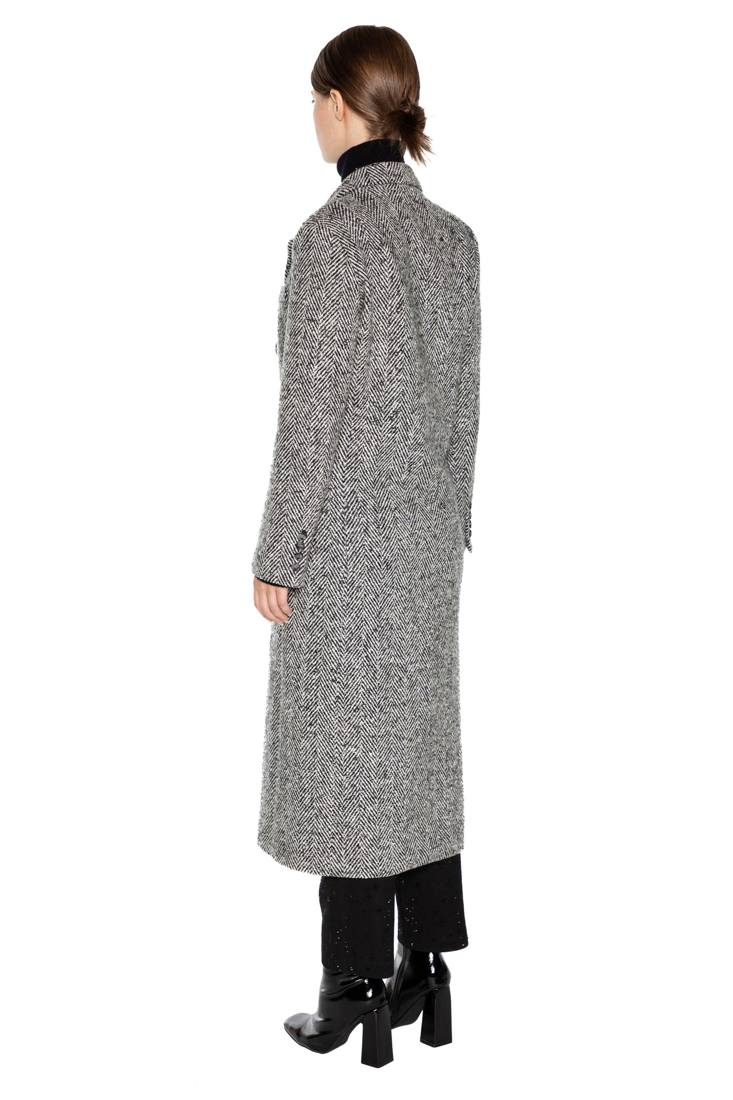 'HEAVY STARDUST' MIDI LENGTH DOUBLE BREASTED COAT - - Libertine