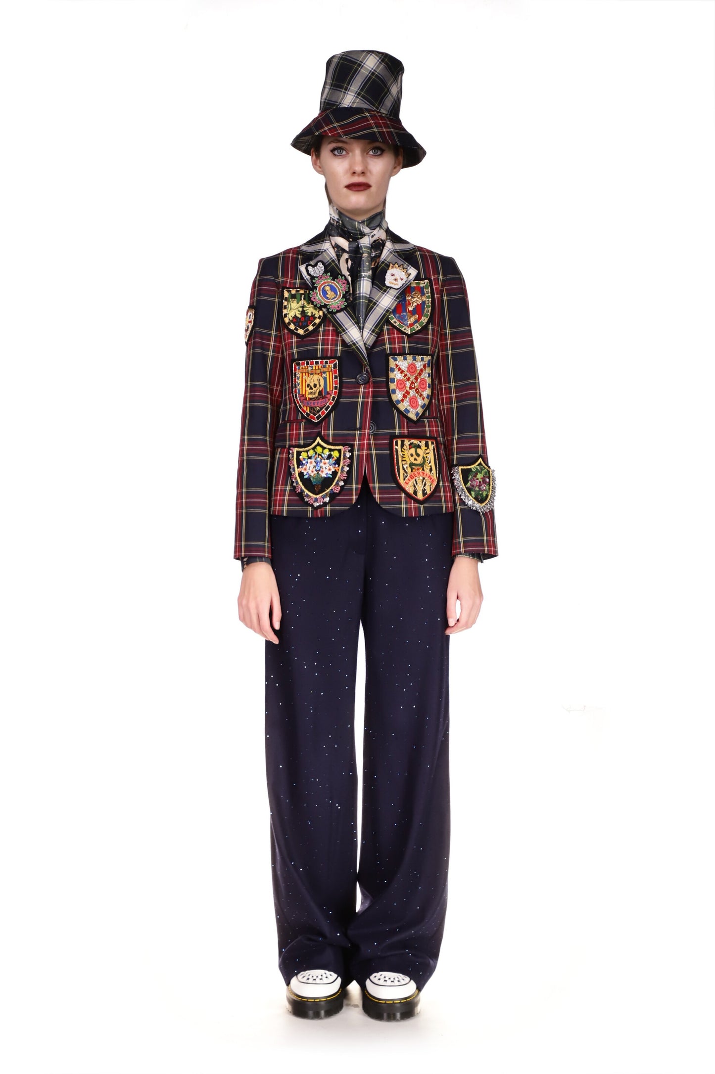 'STARDUST' NAVY WIDE LEG TROUSERS - PANTS - Libertine