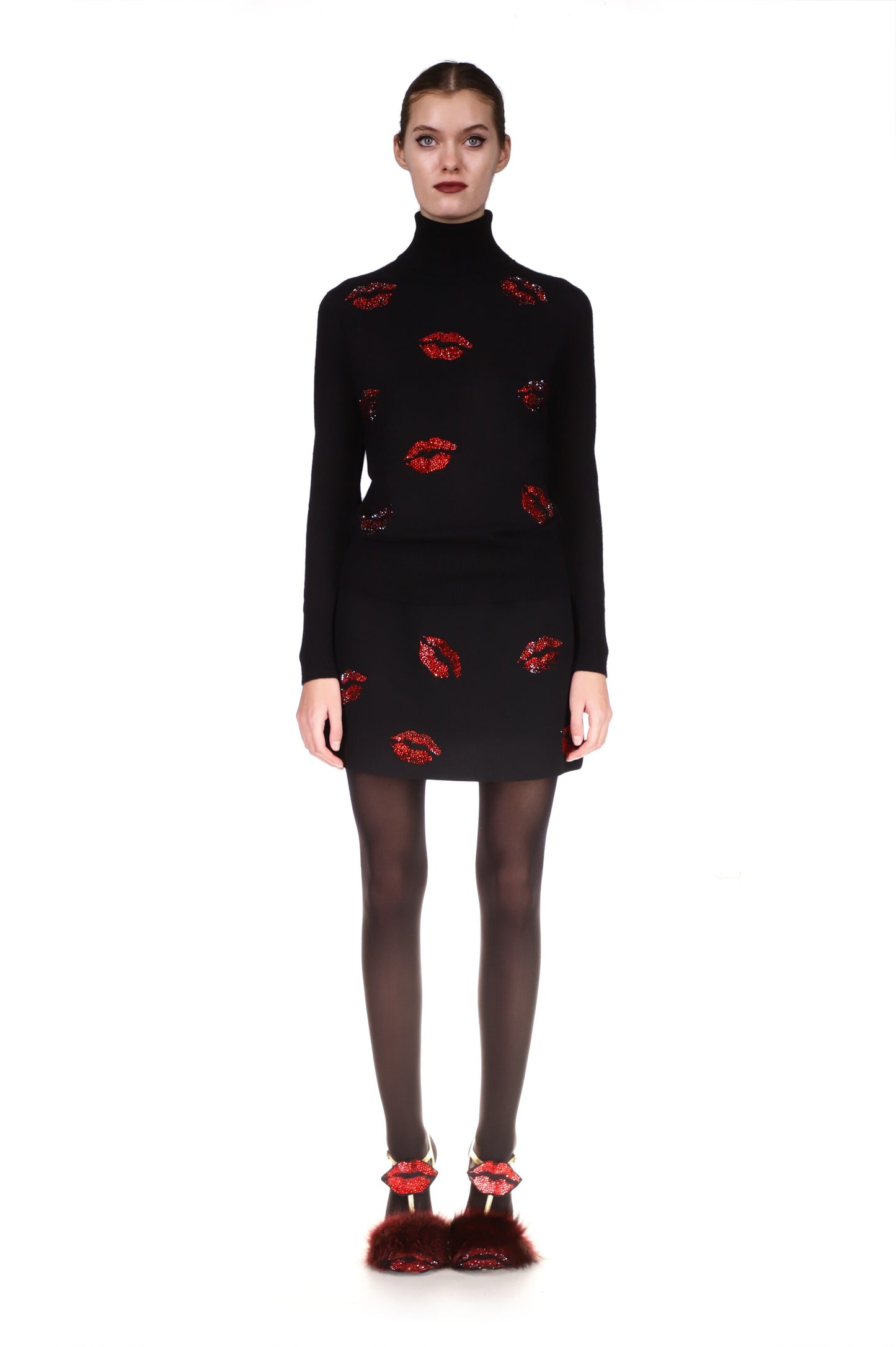 'BISOU' CRYSTAL SLIM TURTLENECK - SWEATERS - Libertine