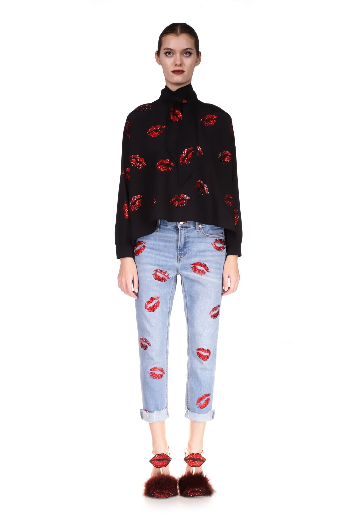 'BISOU' CRYSTAL TIE BLOUSE - TOPS - Libertine