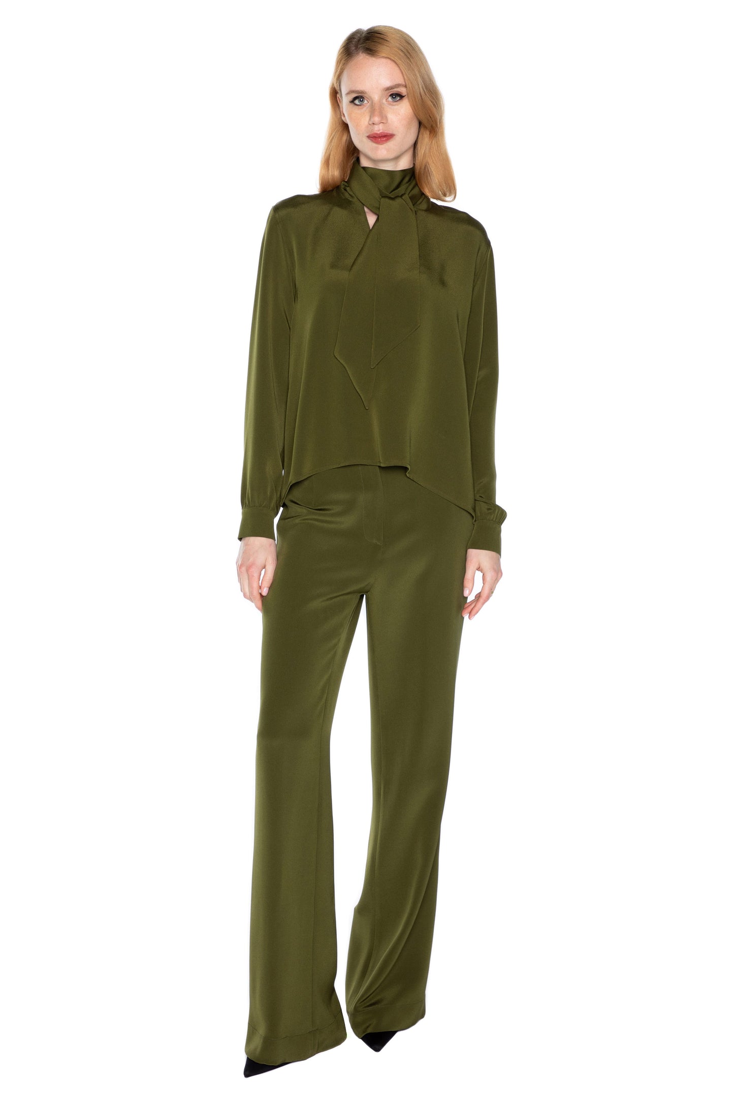'CALIFORNIA SAGE' SLIM KEITH TIE BLOUSE - - Libertine