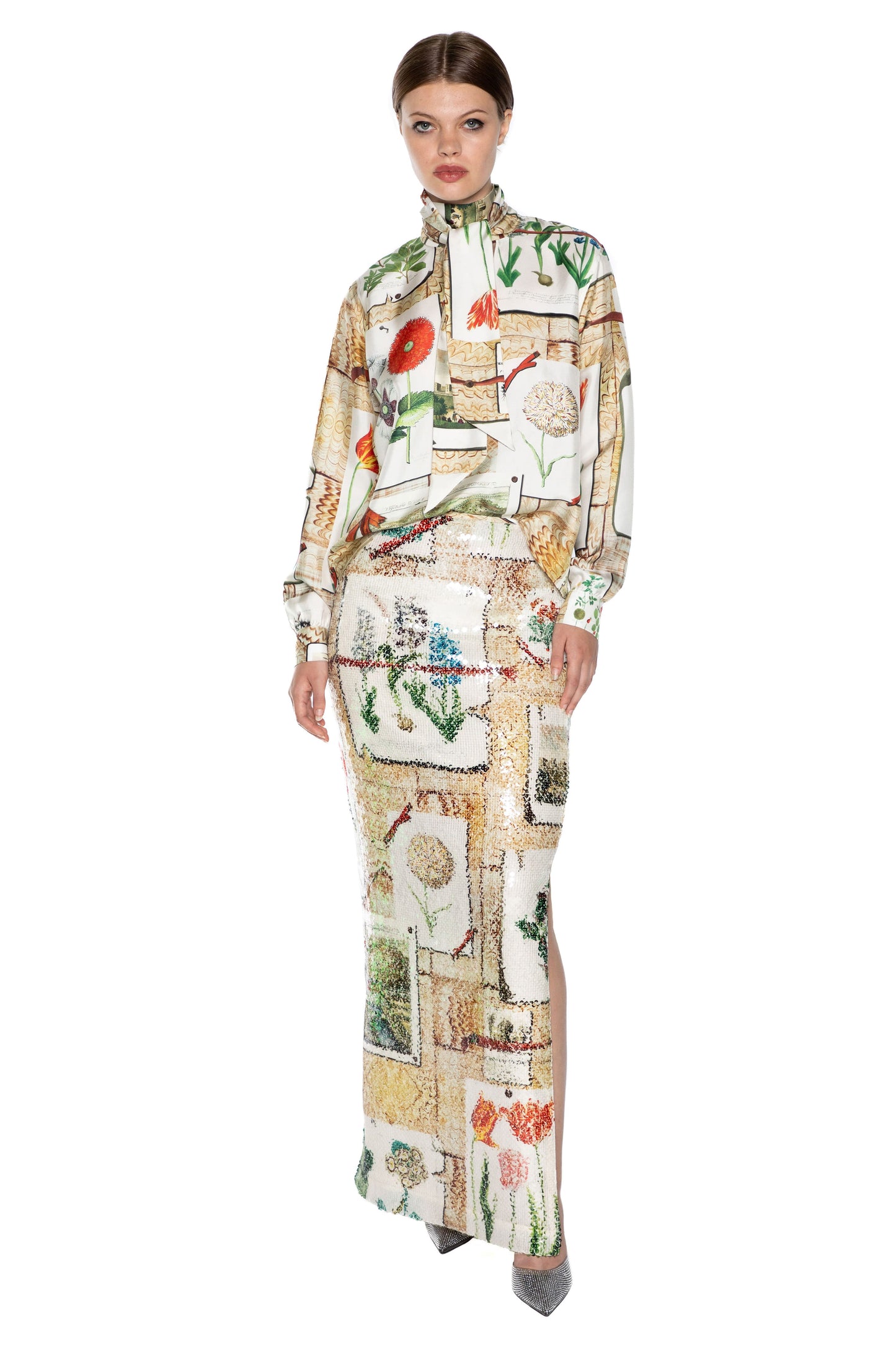 SEQUIN 'COLEFAX' SIDE SLIT MAXI SKIRT - - Libertine