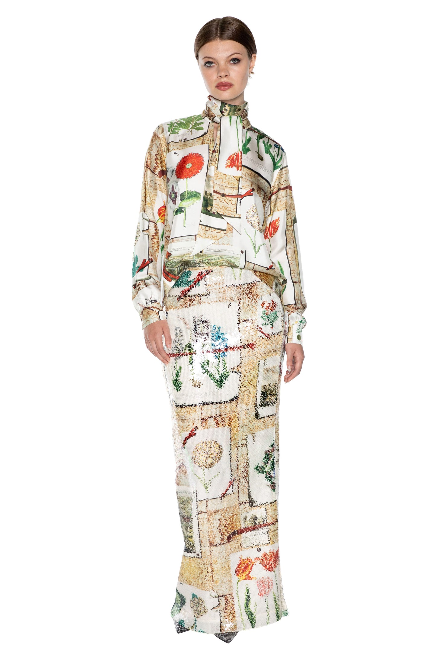 'COLEFAX' SLIM KEITH TIE BLOUSE - - Libertine