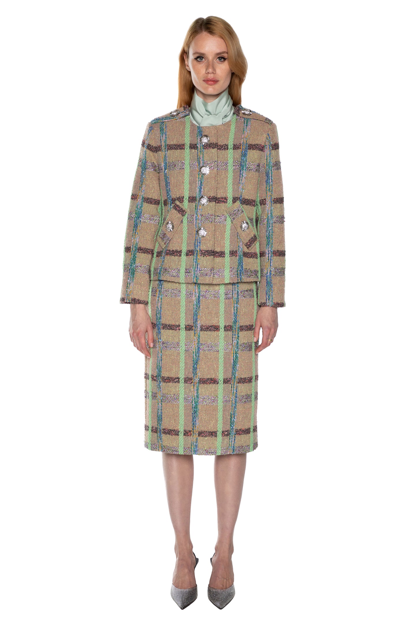 'FAWN' BOUCLE BOXY JACKET - - Libertine