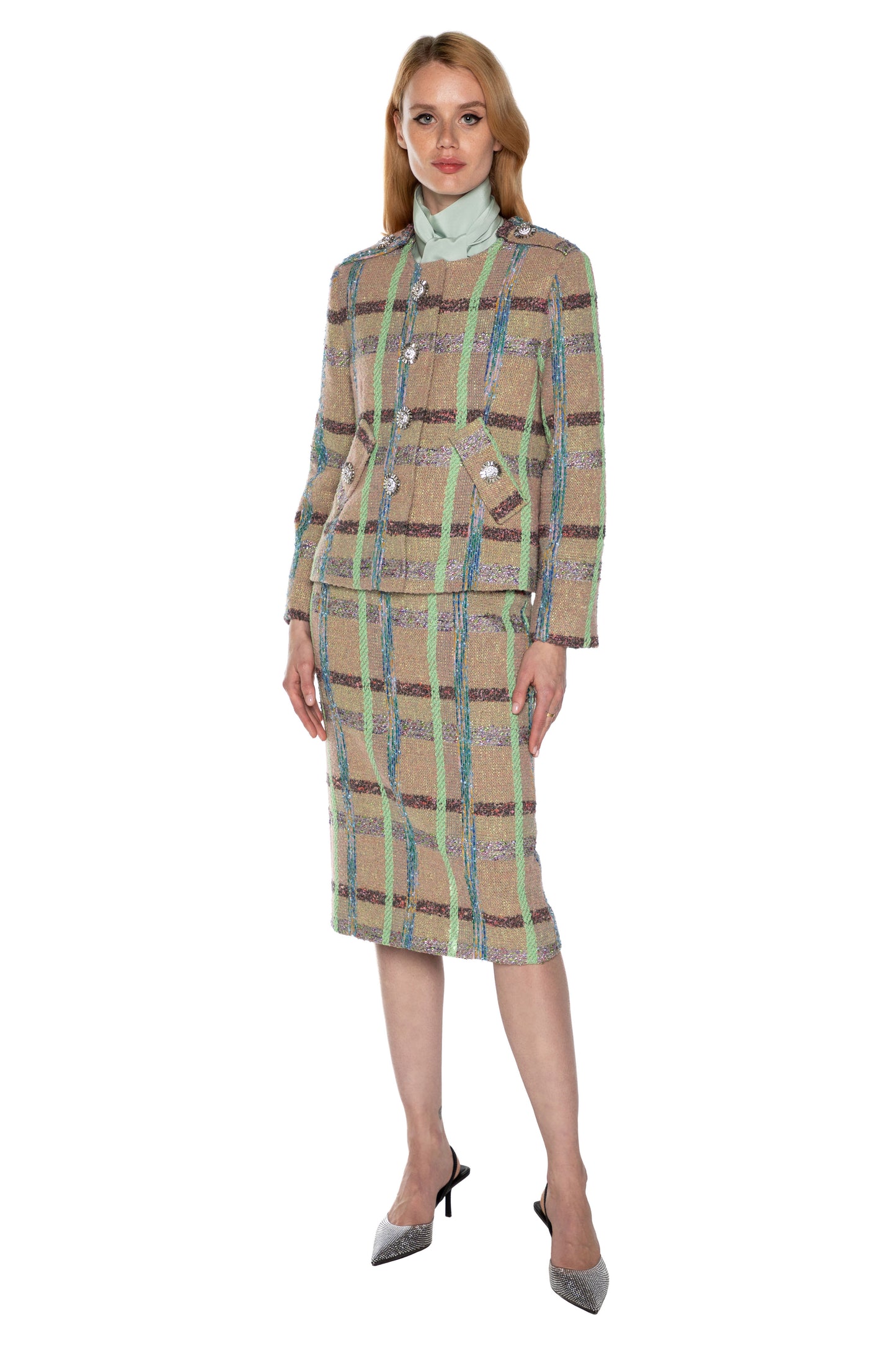 'FAWN' BOUCLE BOXY JACKET - - Libertine