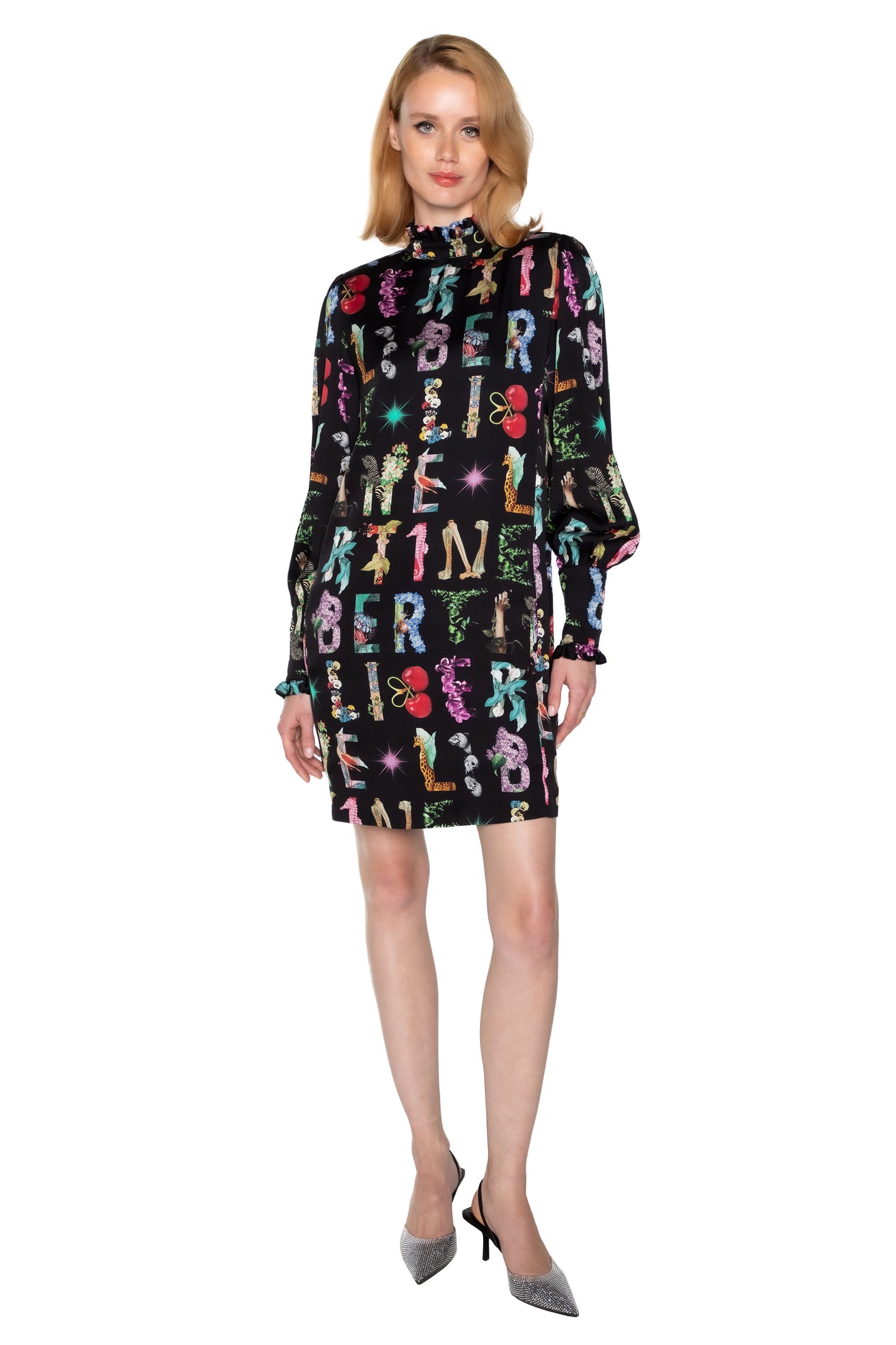 'DECO LETTERS' MOCK NECK DRESS - - Libertine
