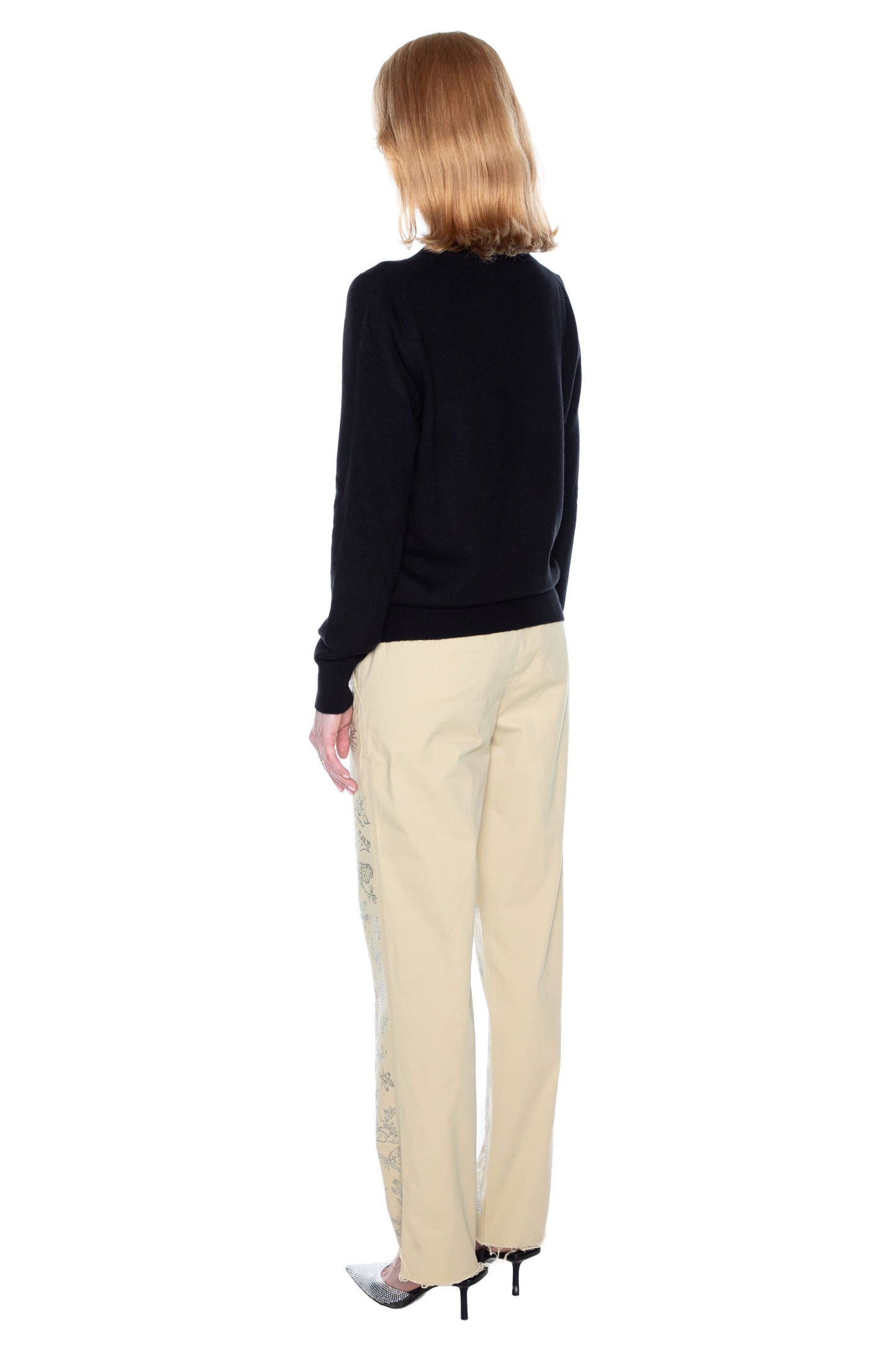 'ELIZABETHAN STUMP WORK' SHRUNKEN PULLOVER SWEATER - - Libertine