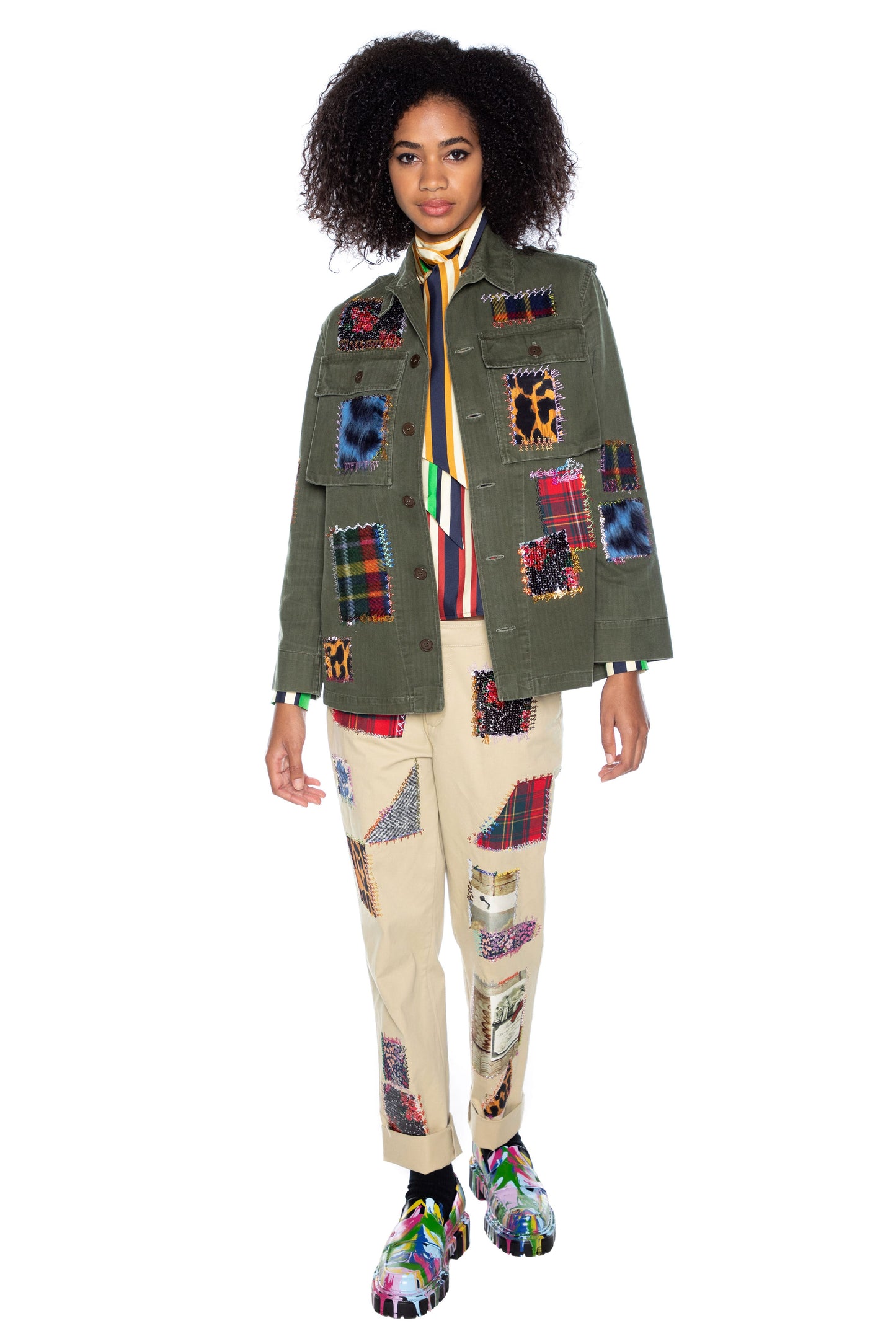 'PATCHWORK' VINTAGE FRENCH MILITARY JACKET - - Libertine