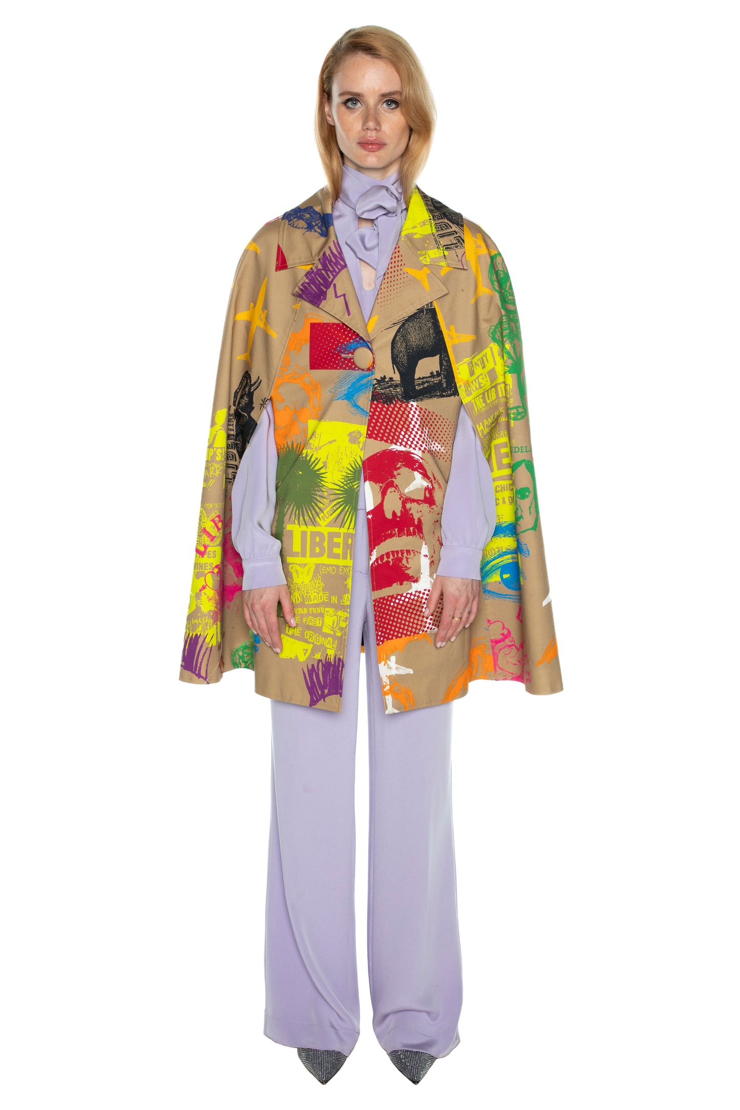 'LIBERTINE SILK SCREENS' NEW SHORTIE CAPE - - Libertine