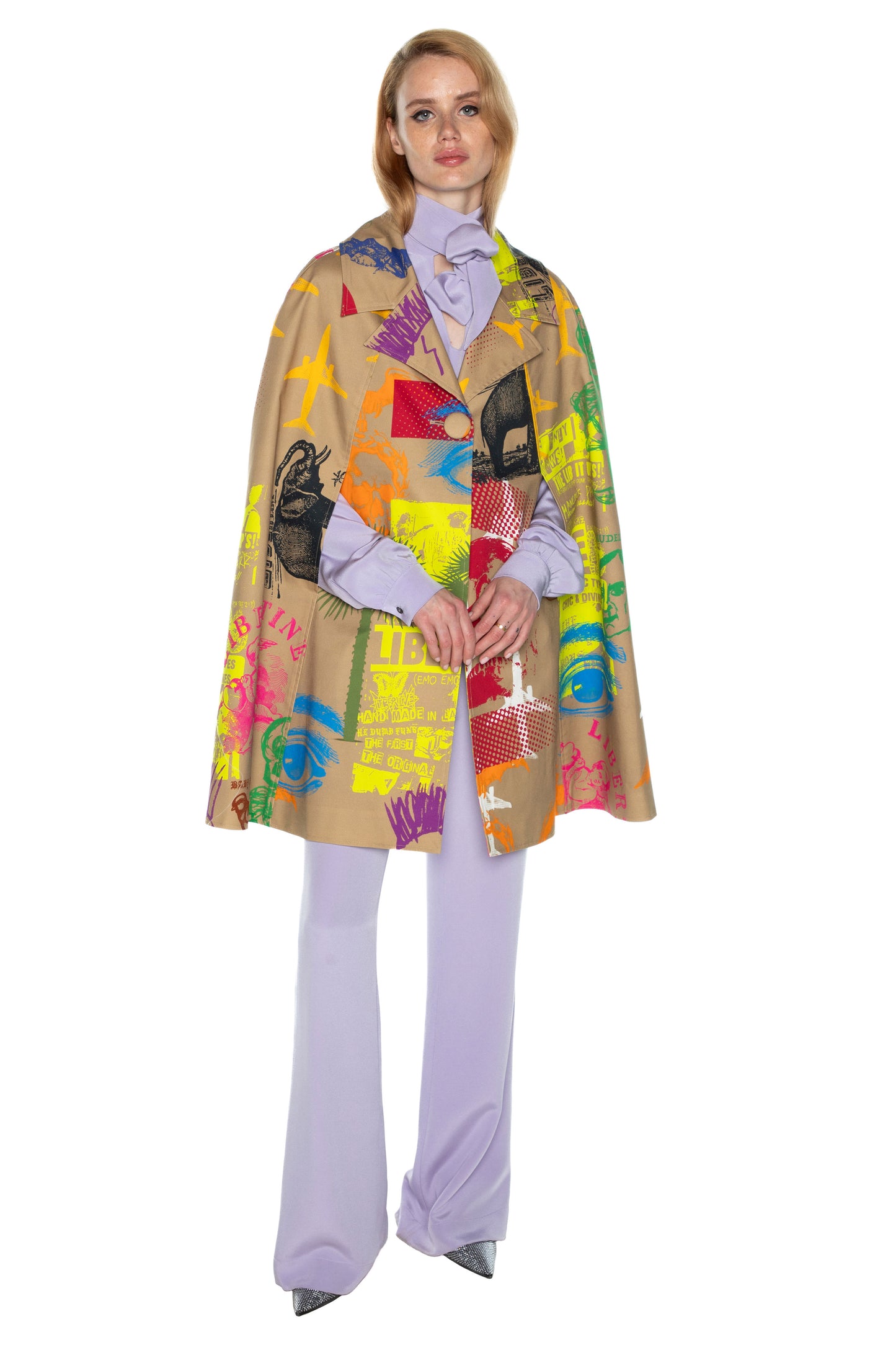 'LIBERTINE SILK SCREENS' NEW SHORTIE CAPE - - Libertine