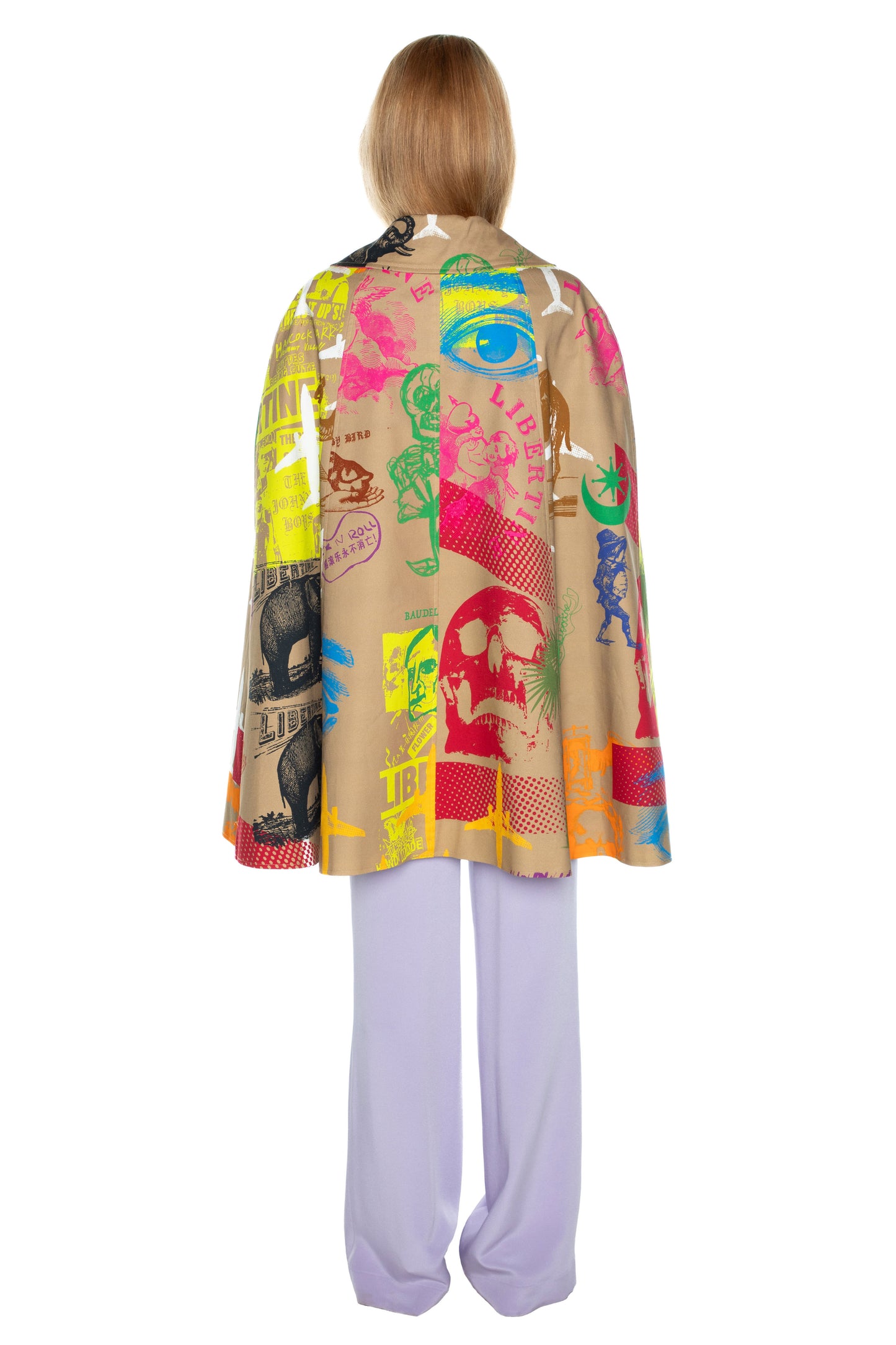 'LIBERTINE SILK SCREENS' NEW SHORTIE CAPE - - Libertine