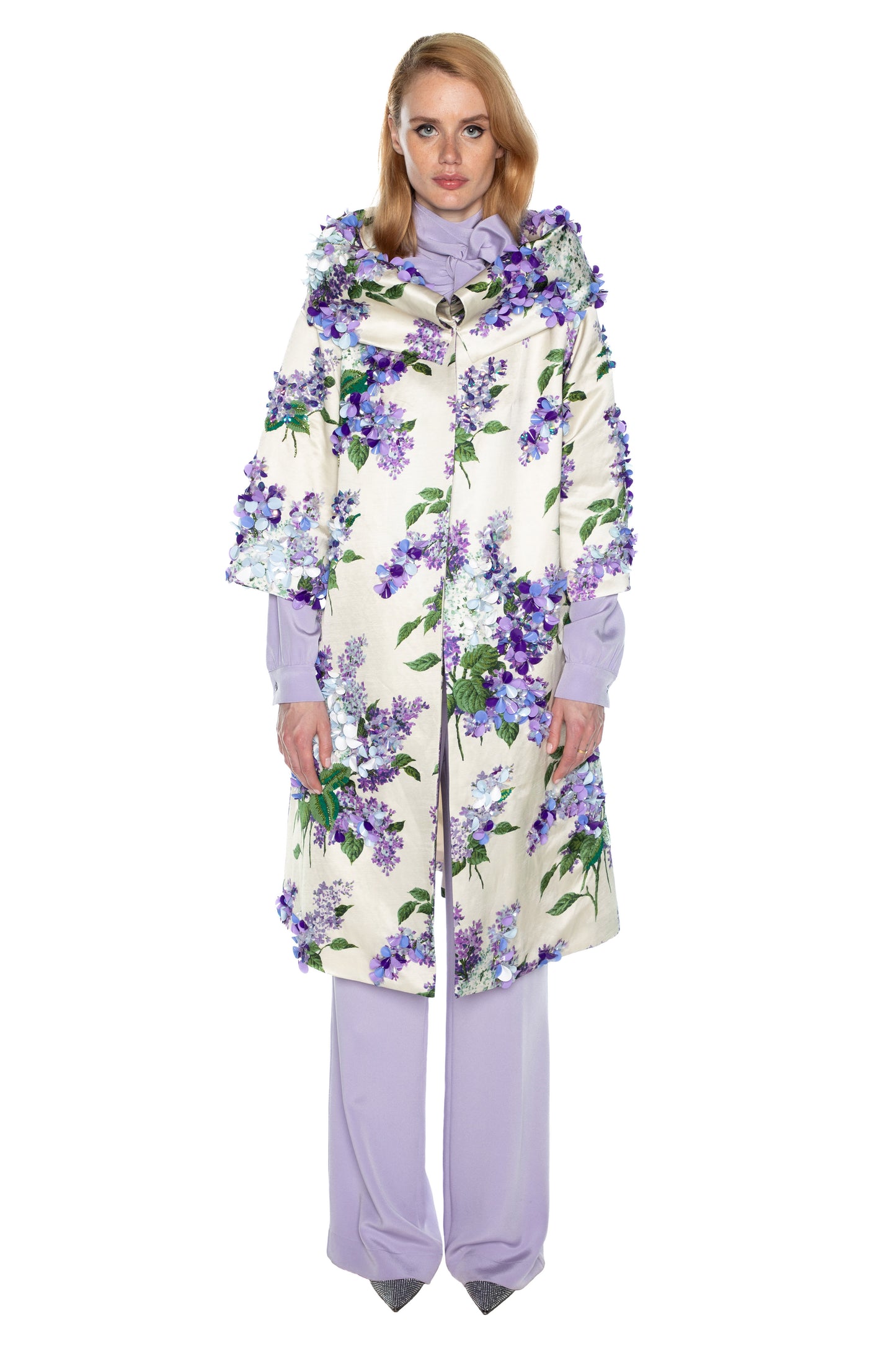 'LILAC GARDEN' EMBELLISHED JACKIE OPERA COAT - COATS - Libertine