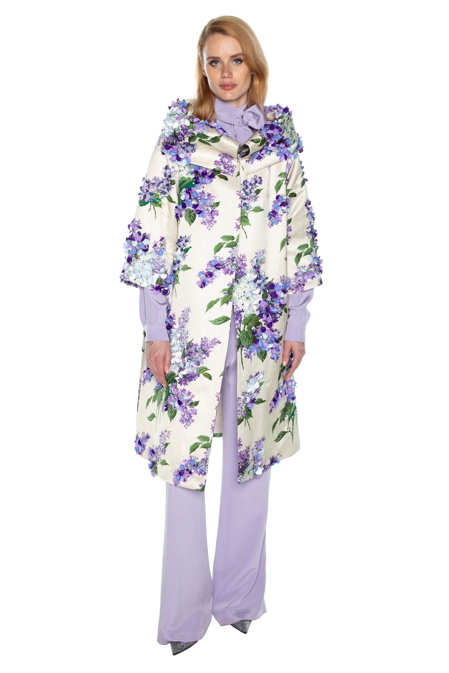 'LILAC GARDEN' EMBELLISHED JACKIE OPERA COAT - COATS - Libertine