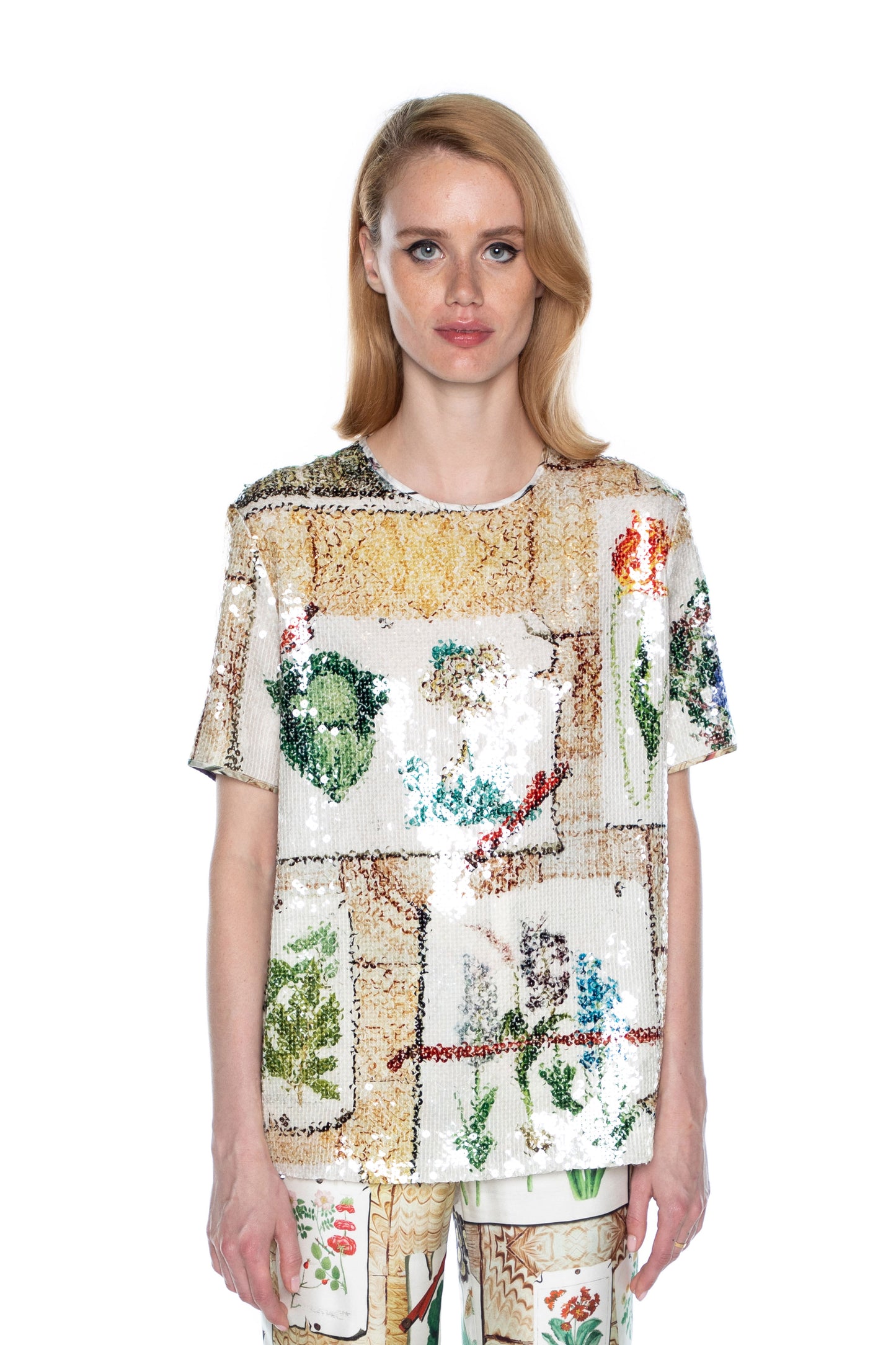 SEQUIN 'COLEFAX' SHORT SLEEVE BLOUSE - - Libertine