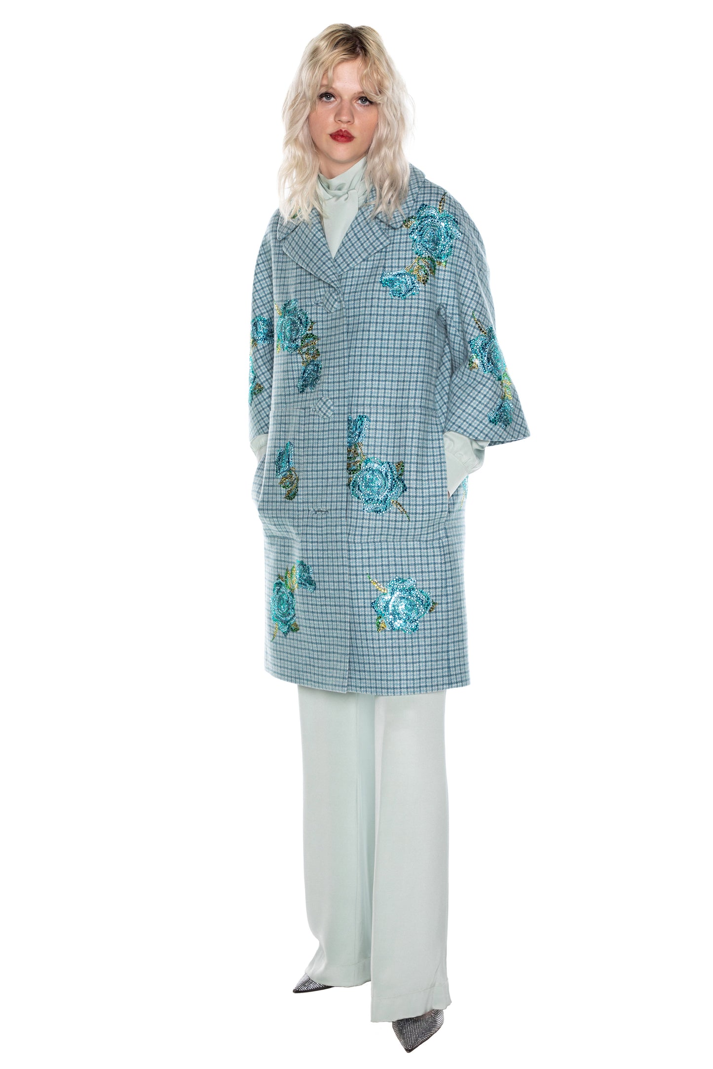 'PRINCE OF WHALES BLUEY BLUE' PATCH POCKET COAT - COATS - Libertine