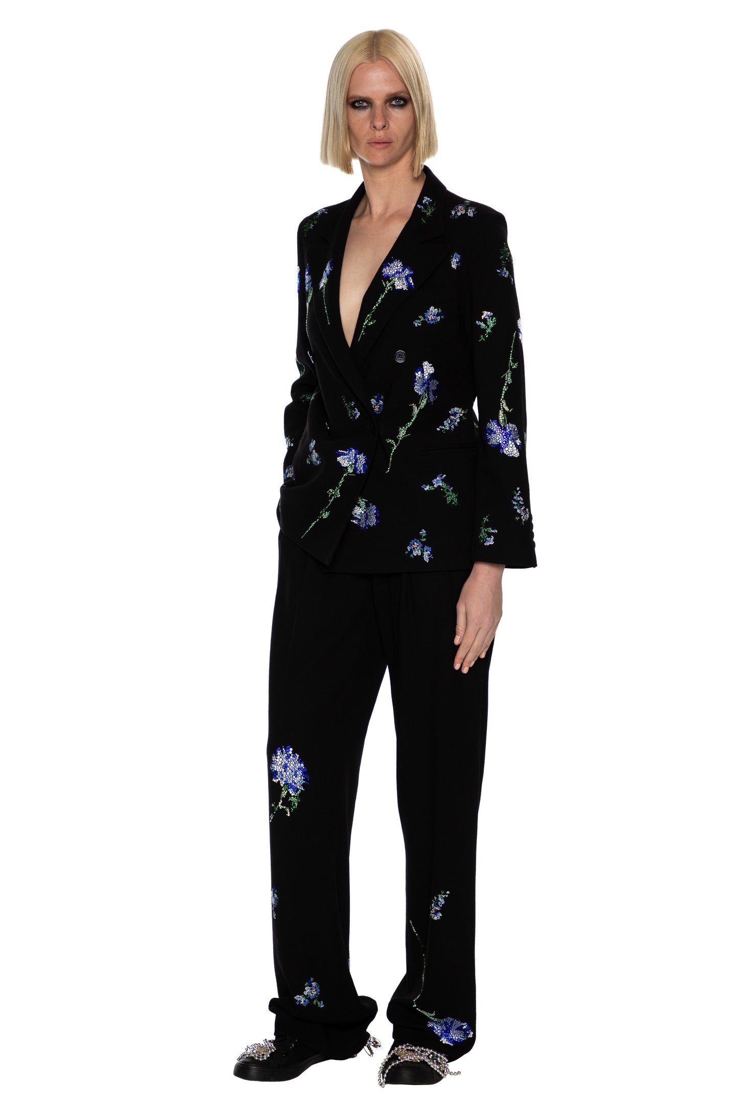 'CECIL BEATON BLUE CARNATION' DOUBLE BREASTED JACKET - JACKETS - Libertine