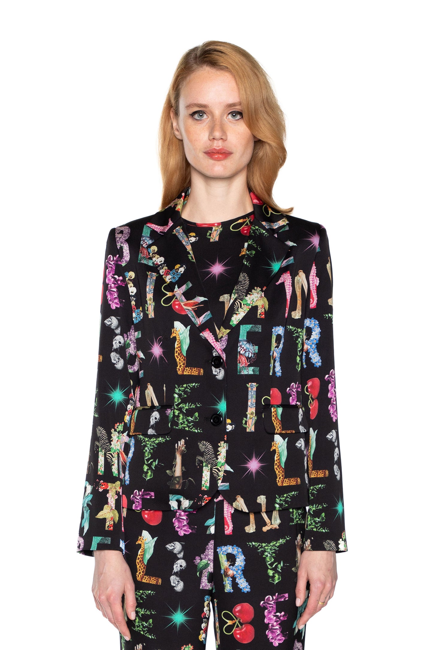 'DECO LETTERS' L/S SHORT BLAZER - - Libertine