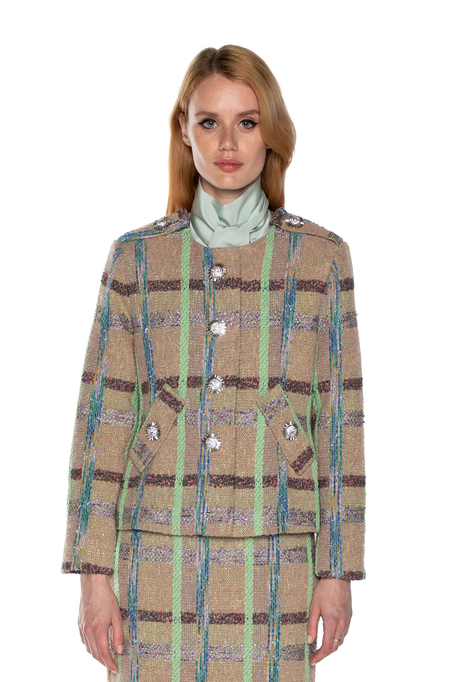 'FAWN' BOUCLE BOXY JACKET - - Libertine