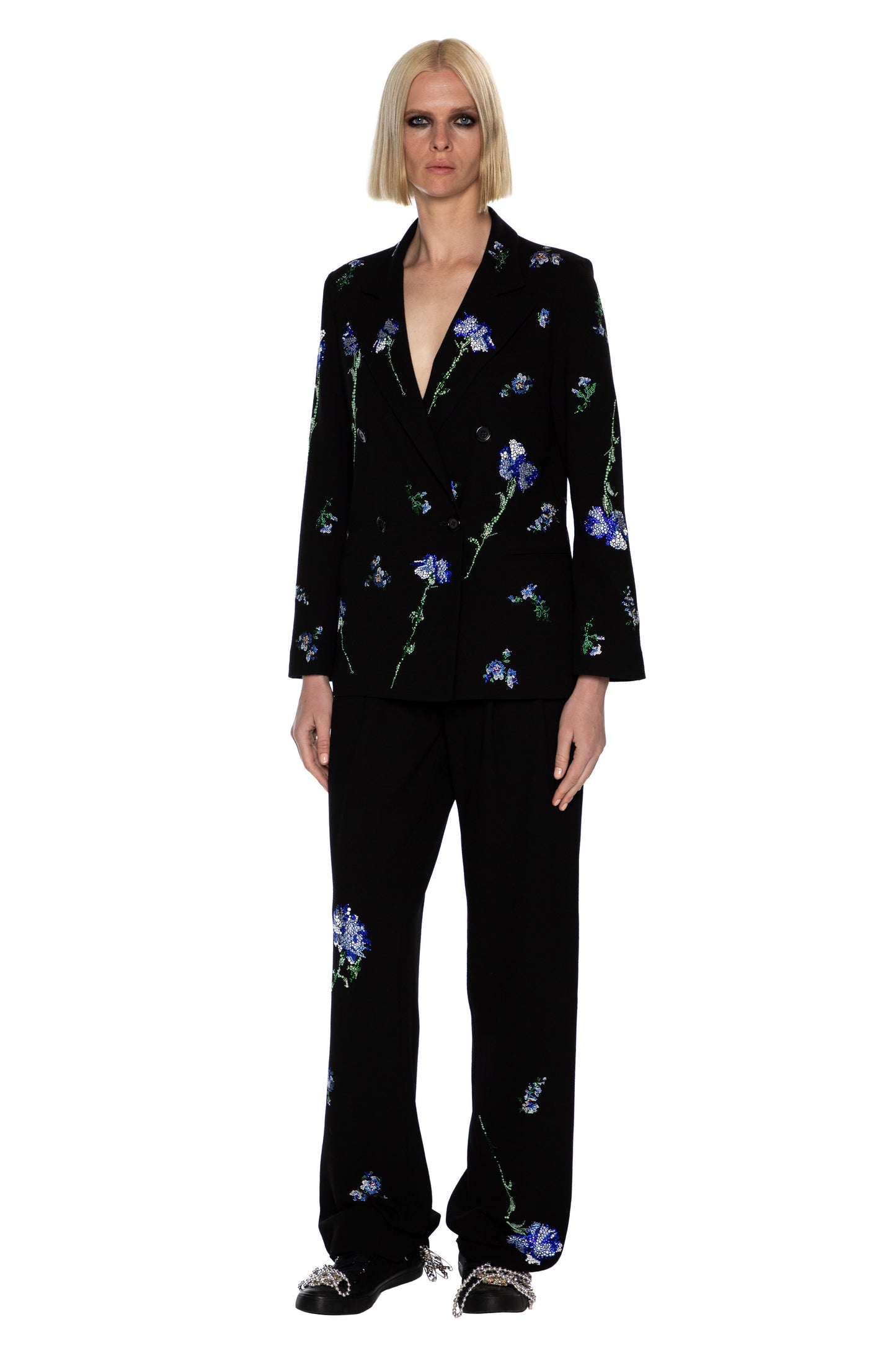 'CECIL BEATON BLUE CARNATION' DOUBLE BREASTED JACKET - JACKETS - Libertine