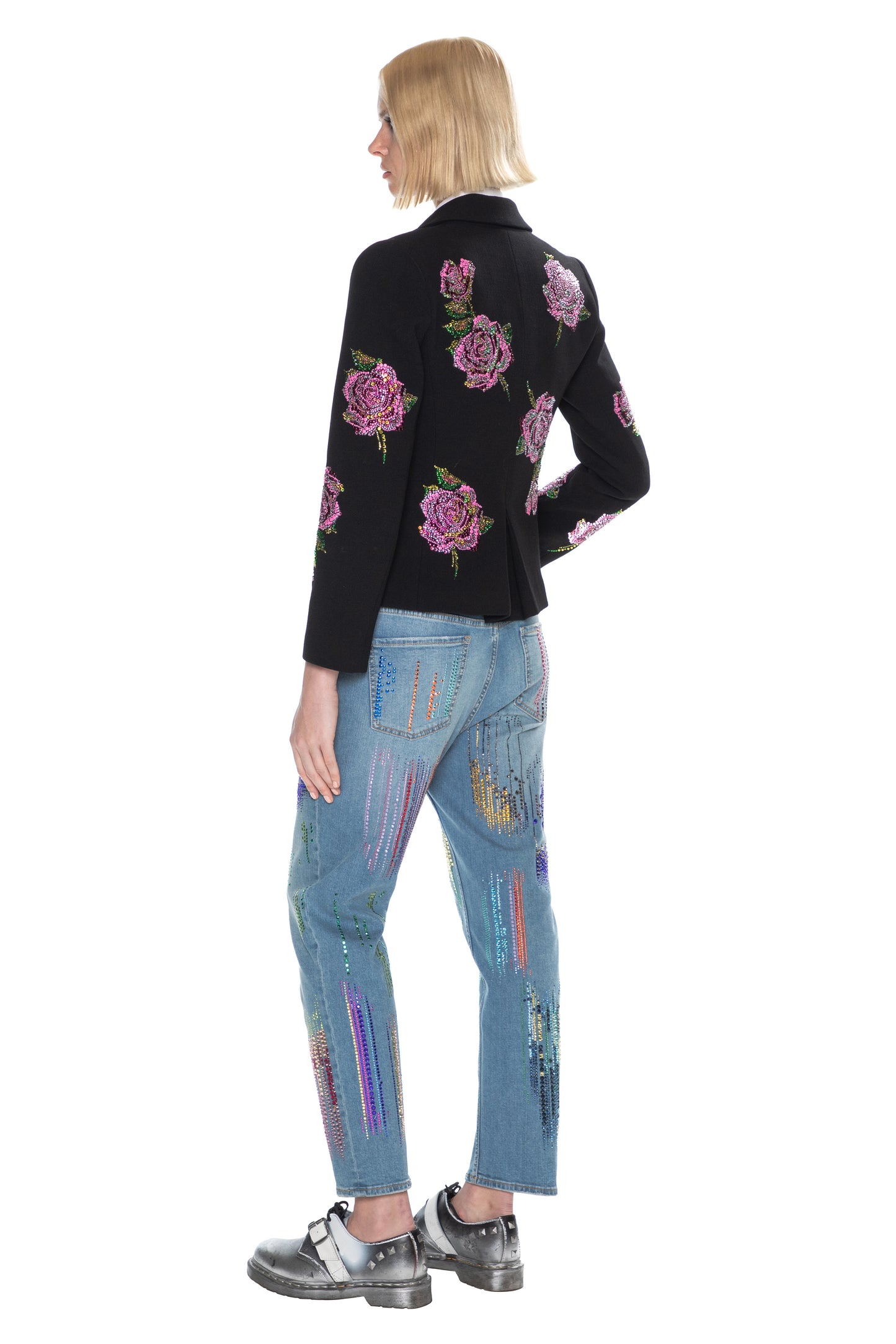 'PINKY ROSES' L/S SHORT BLAZER - - Libertine