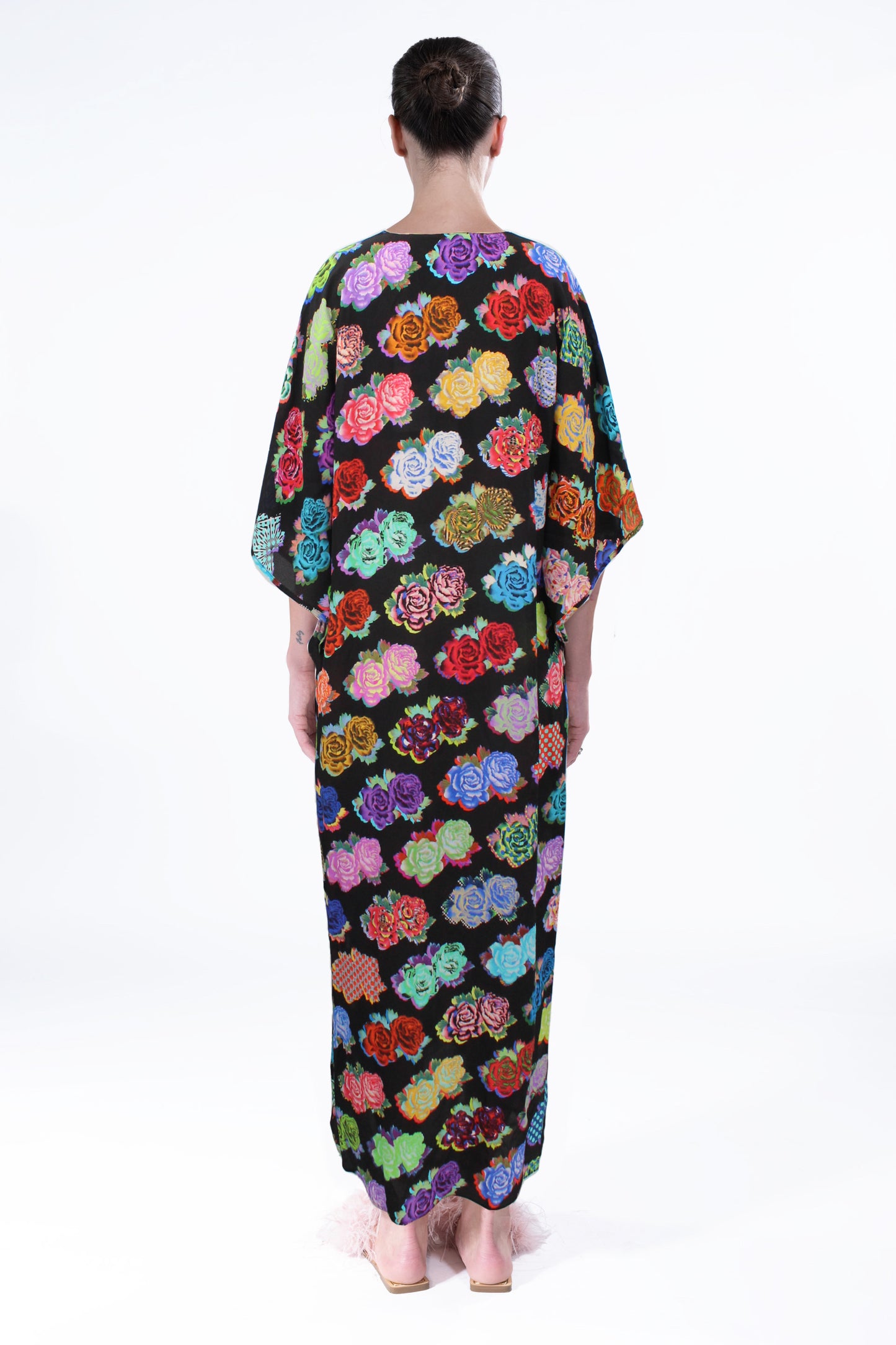 'PUNK ROCK FLOWERS' KAFTAN DRESS - - Libertine