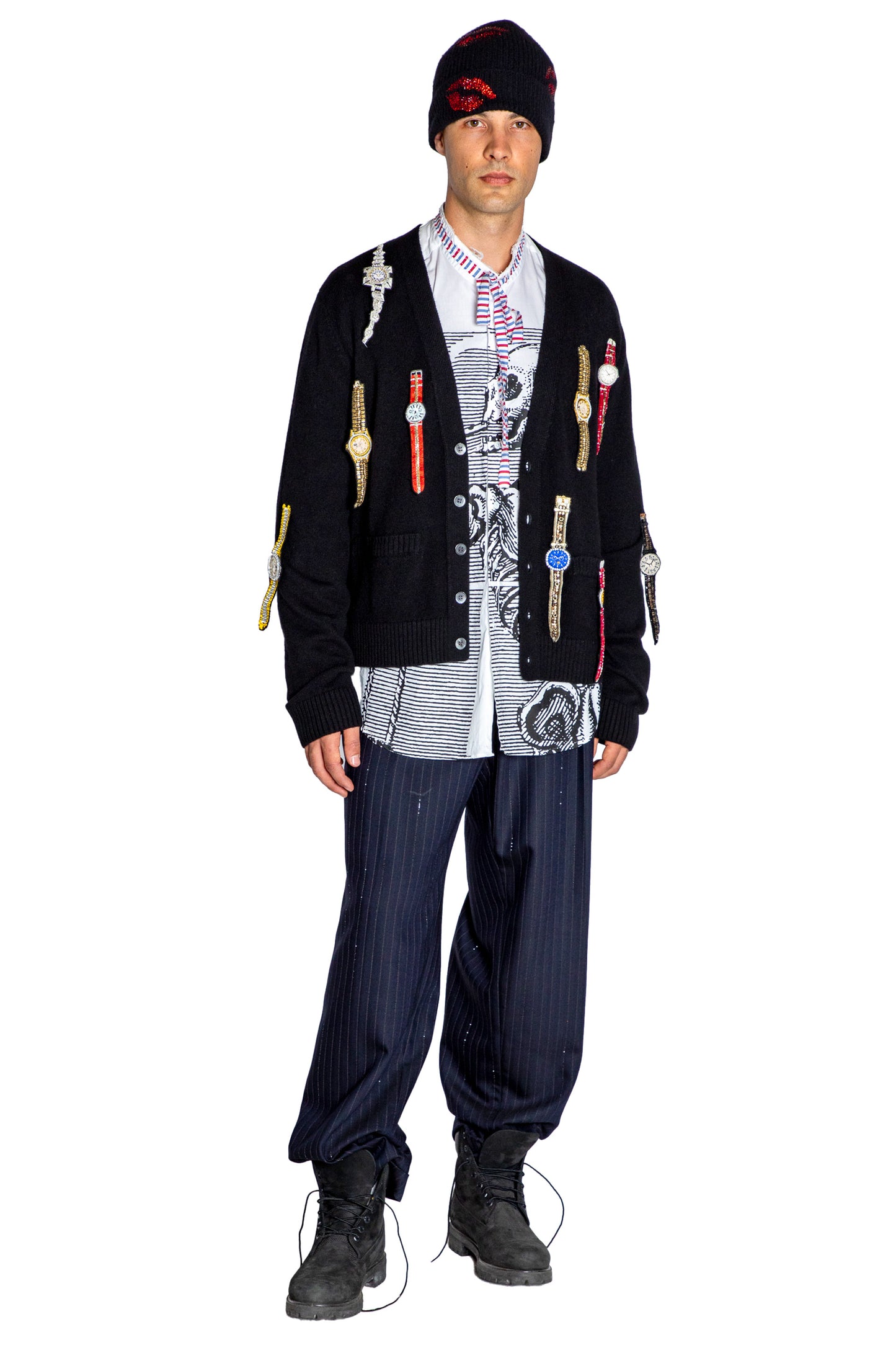 'TIME TO GET A WATCH' OVERSIZED CARDIGAN - - Libertine