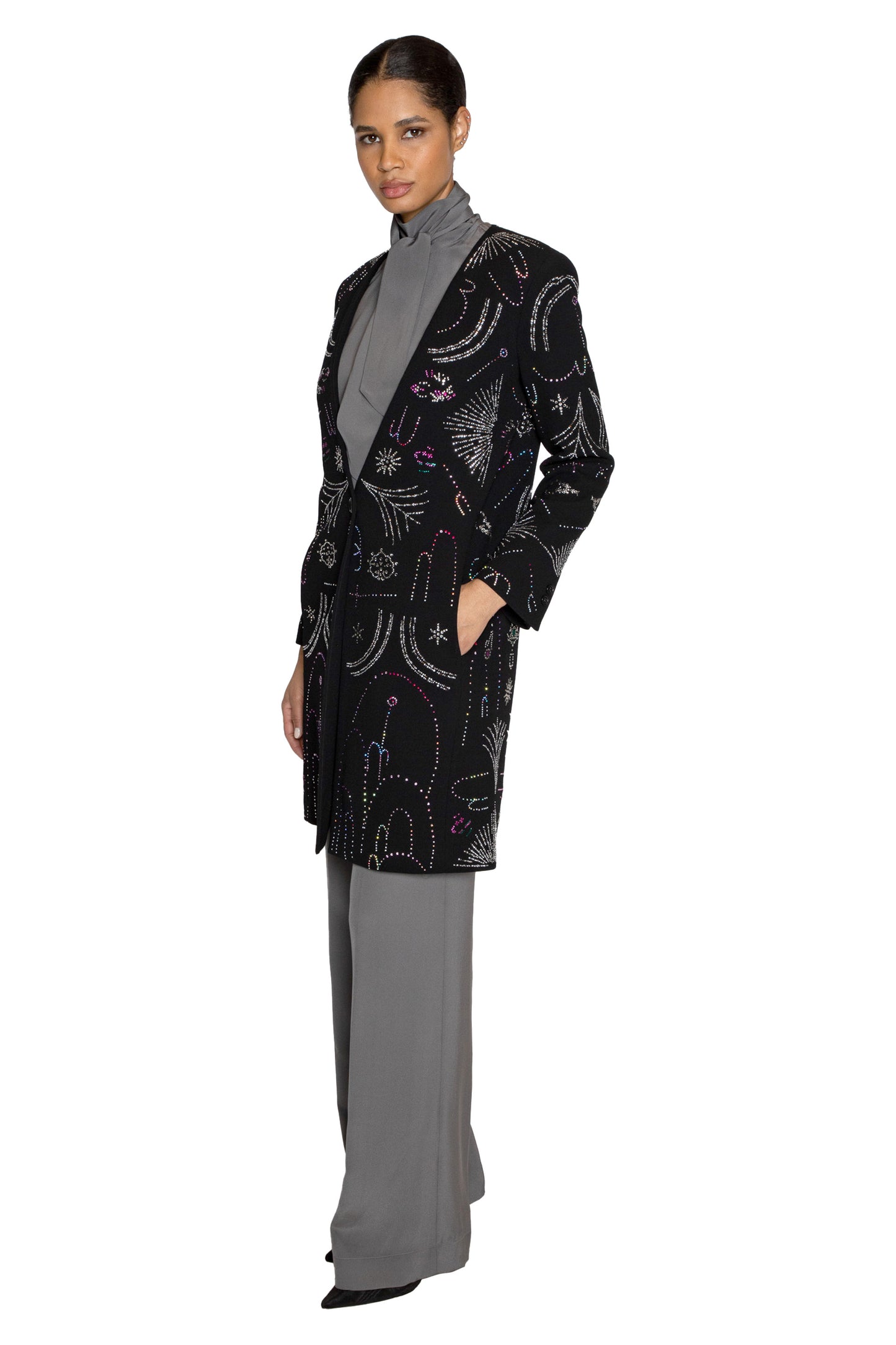 'SUNBURST' DEEP V-NECK COAT - - Libertine