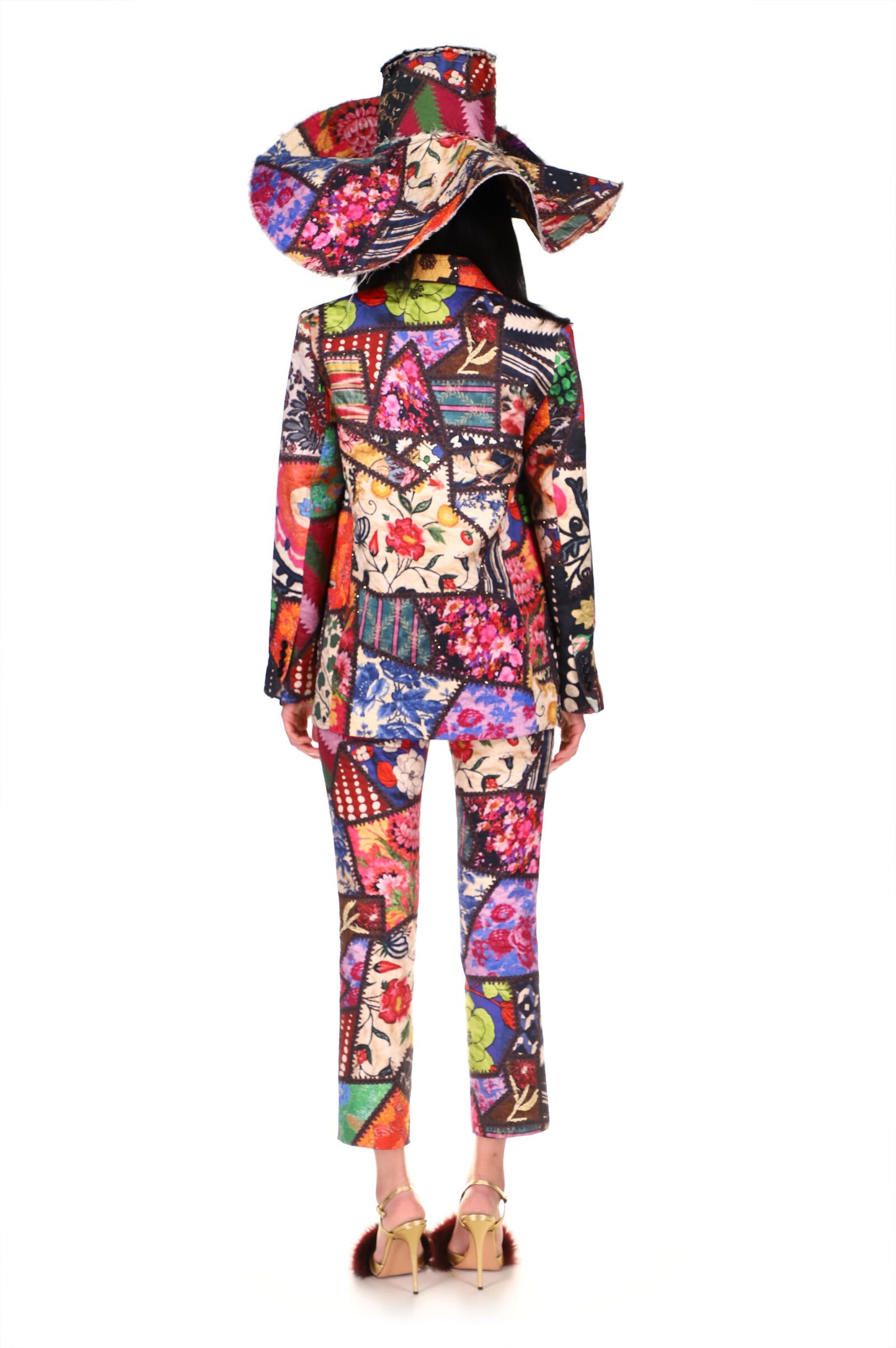 'HOTCH POTCH CRAZY QUILT' DOUBLE BREASTED JACKET WITH CRYSTAL SEAMS - BLAZERS - Libertine