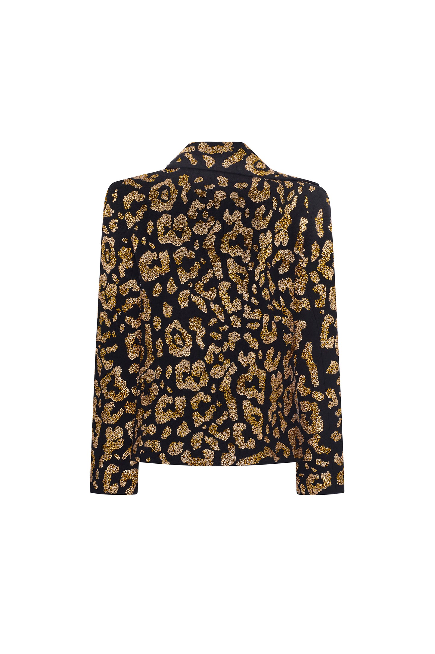 'CRYSTAL LEOPARDO' ASYMMETRICAL LAPEL JACKET - BLAZERS - Libertine