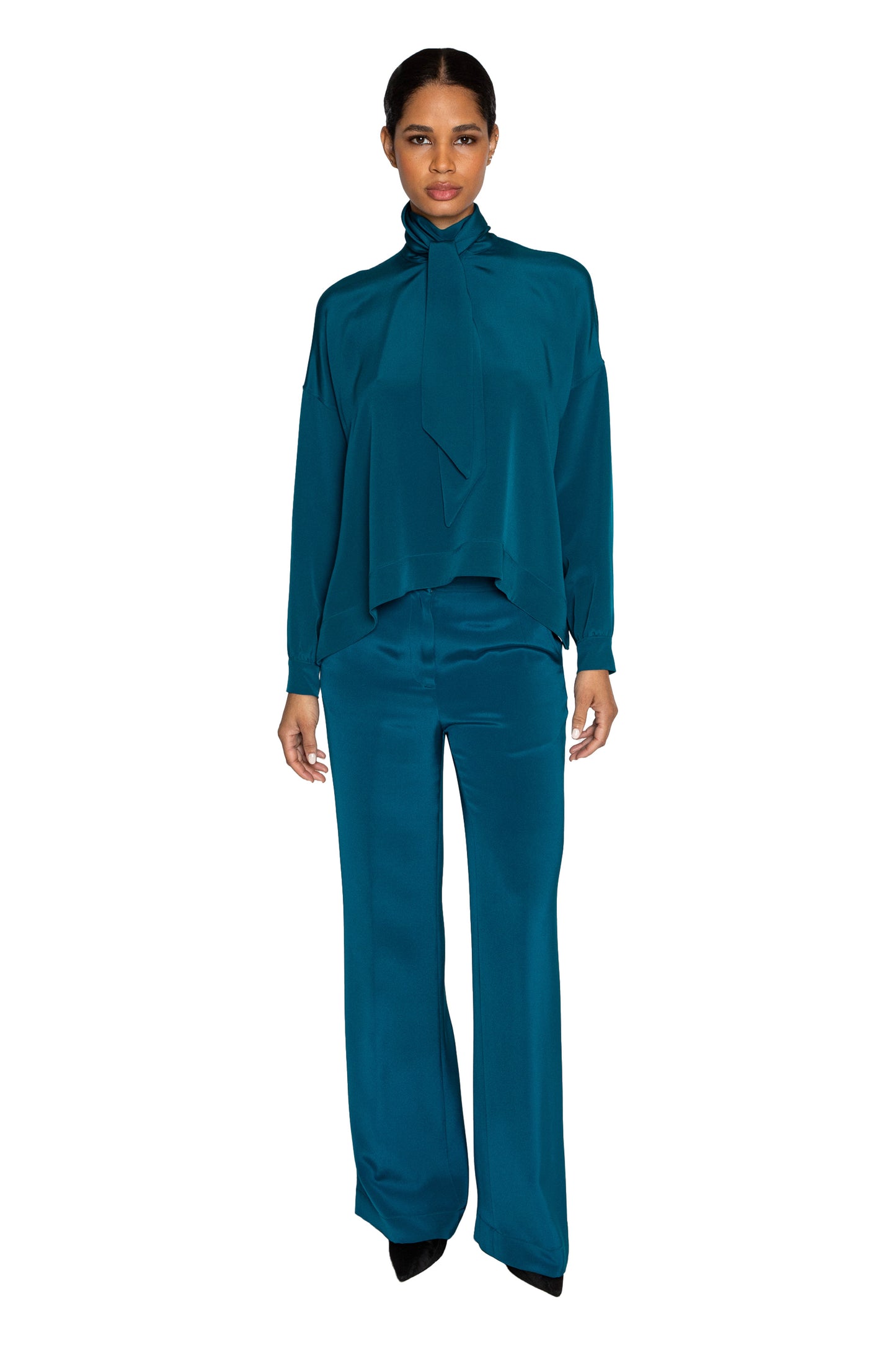 'PEACOCK' TIE BLOUSE - TOPS - Libertine