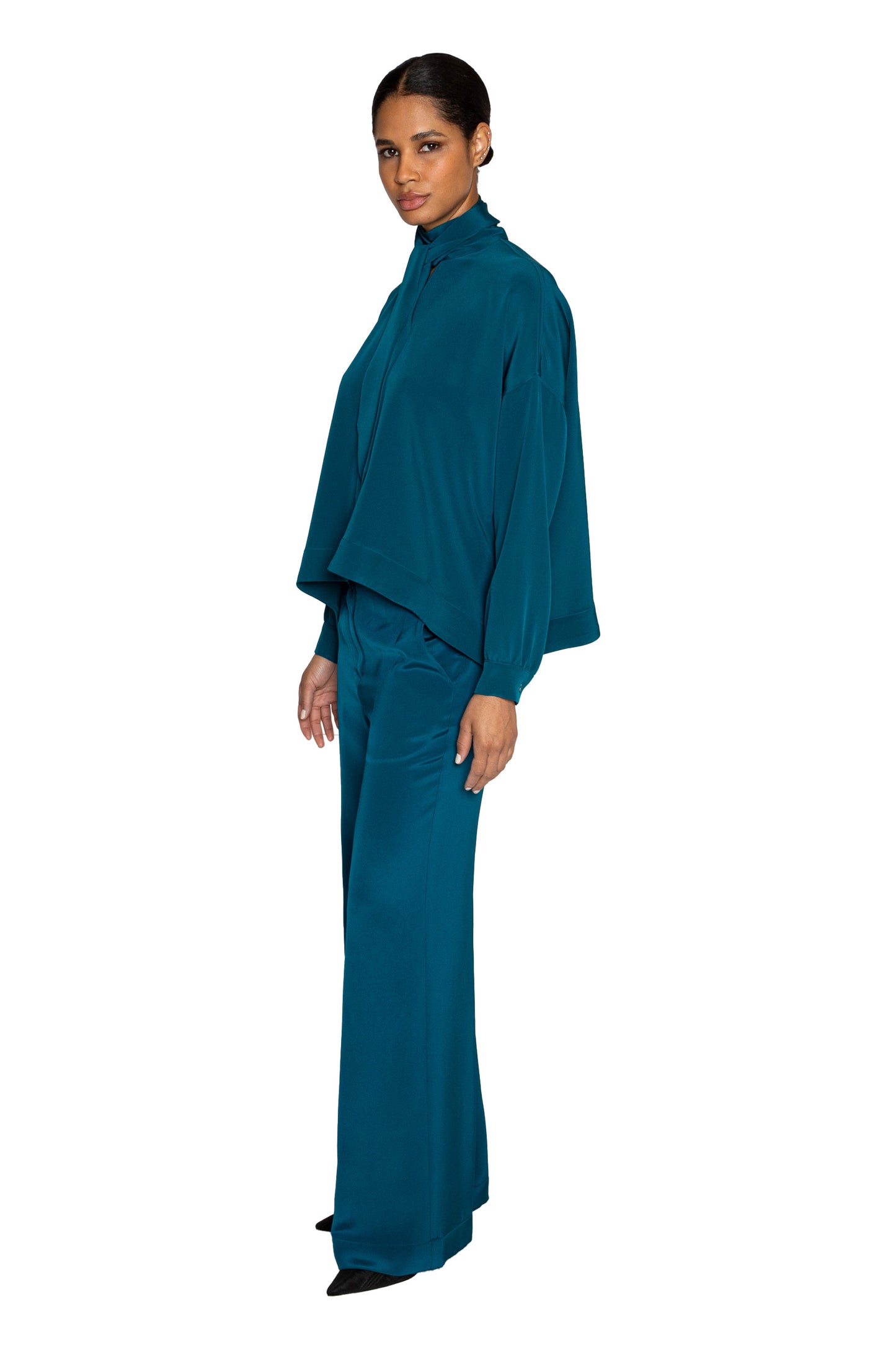 'PEACOCK' TIE BLOUSE - TOPS - Libertine